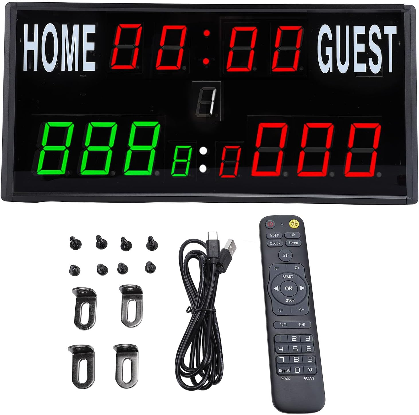 LED Portable Digital Scoreboard, Portable Digital Scoreboard with Countdown Match Time Battery Powered Scoreboard for Volleyball/Tennis/Basketball/Football image number 1