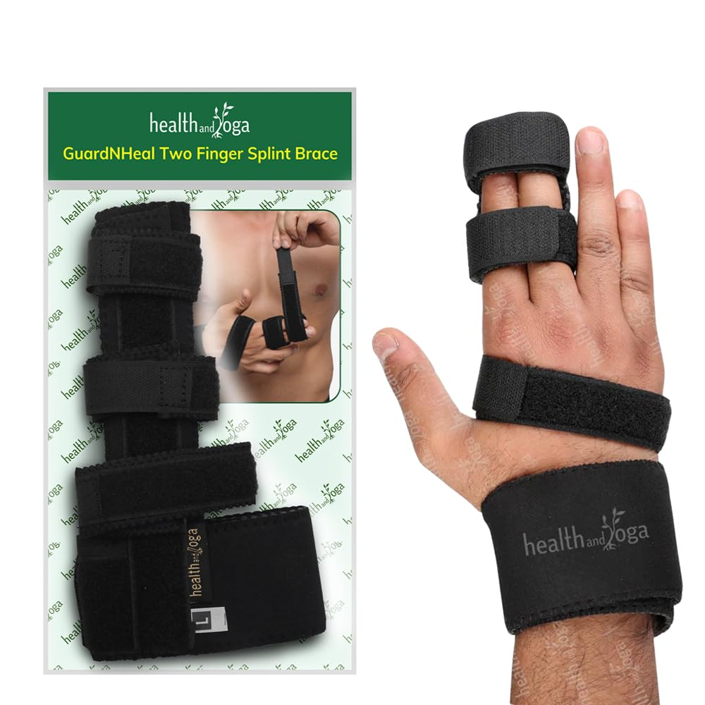 Guardnheal Two Finger Splint Brace &ndash; Detachable Finger Immobilizer Splint &ndash; Removable Straps for Comfort Fit &ndash; Suitable for Left or Right Hand (Medium) image number 4