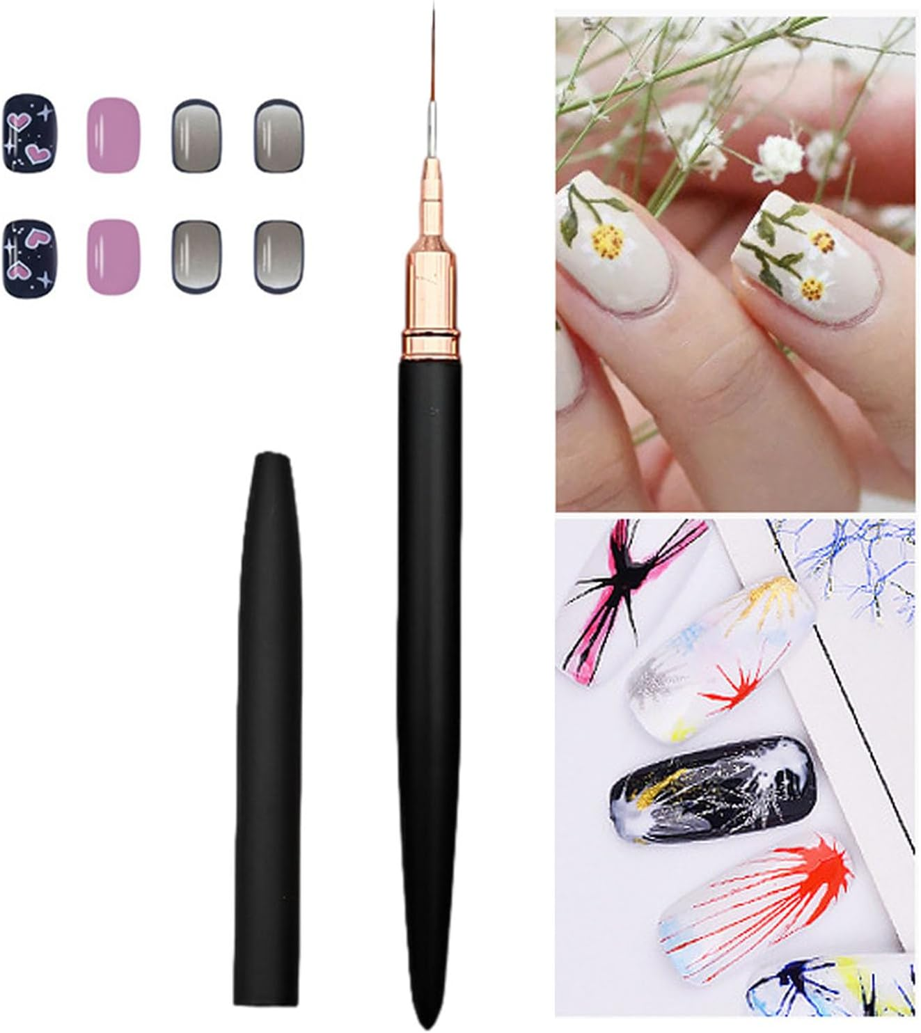 Nail Liner Brush &ndash; Precision Brush for Lines & Patterns, Thin Detail Brush for Nail Painting | Easy Grip Nail Pen for Detailed Designs, Ideal Tool for Creating Patterns - 2-8Mm image number 7