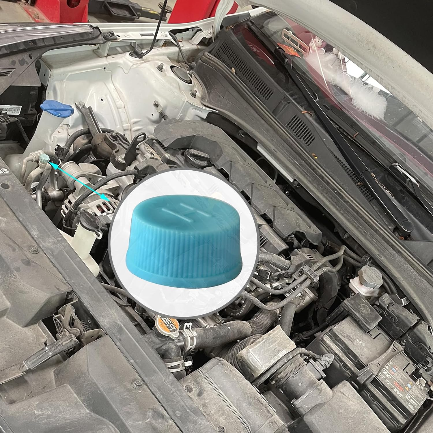 Air Conditioning Valve Cap, Blue High and Low Pressure Caps Auto AC A/C System Valve Core Dust Covers Set for Air Conditioning Service AC System Charging Port Caps