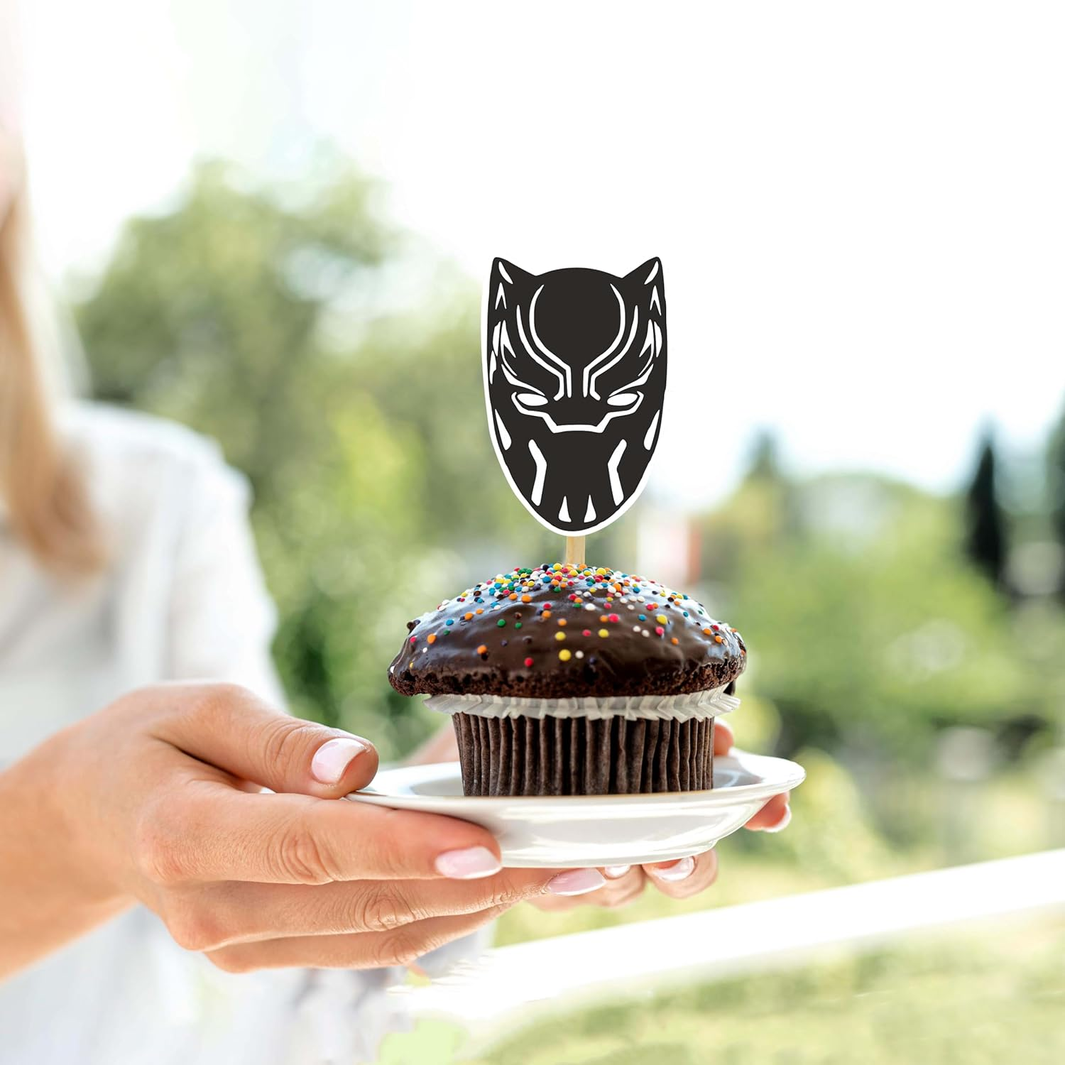 Blck Pnter Cupcake Toppers &ndash; Inspired by Panther Power and Tribal Themes for Action-Packed Birthdays, Hero Parties, and Epic Dessert Displays. image number 6