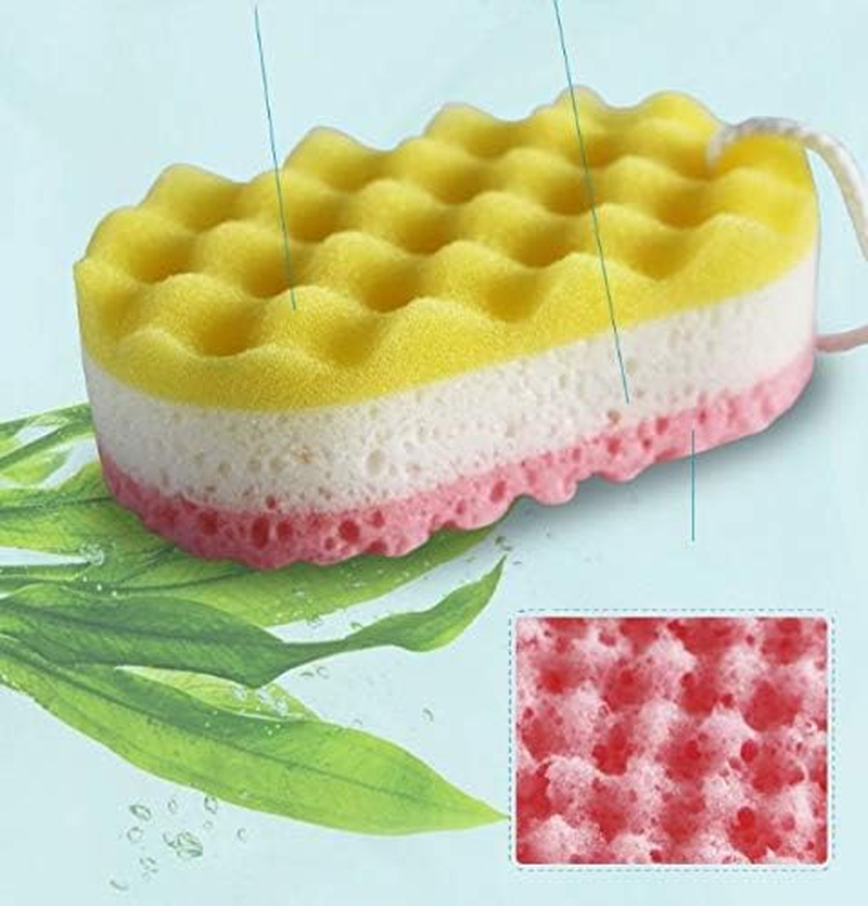 WOIWO 3 Pieces 100% Fiber Sponge Bath Sponge Body Scrubber, Super Size, Delicate, Soft and Rich Foam, Can Be Reused to Remove Dirt and Excess Grease from Cosmetics image number 3