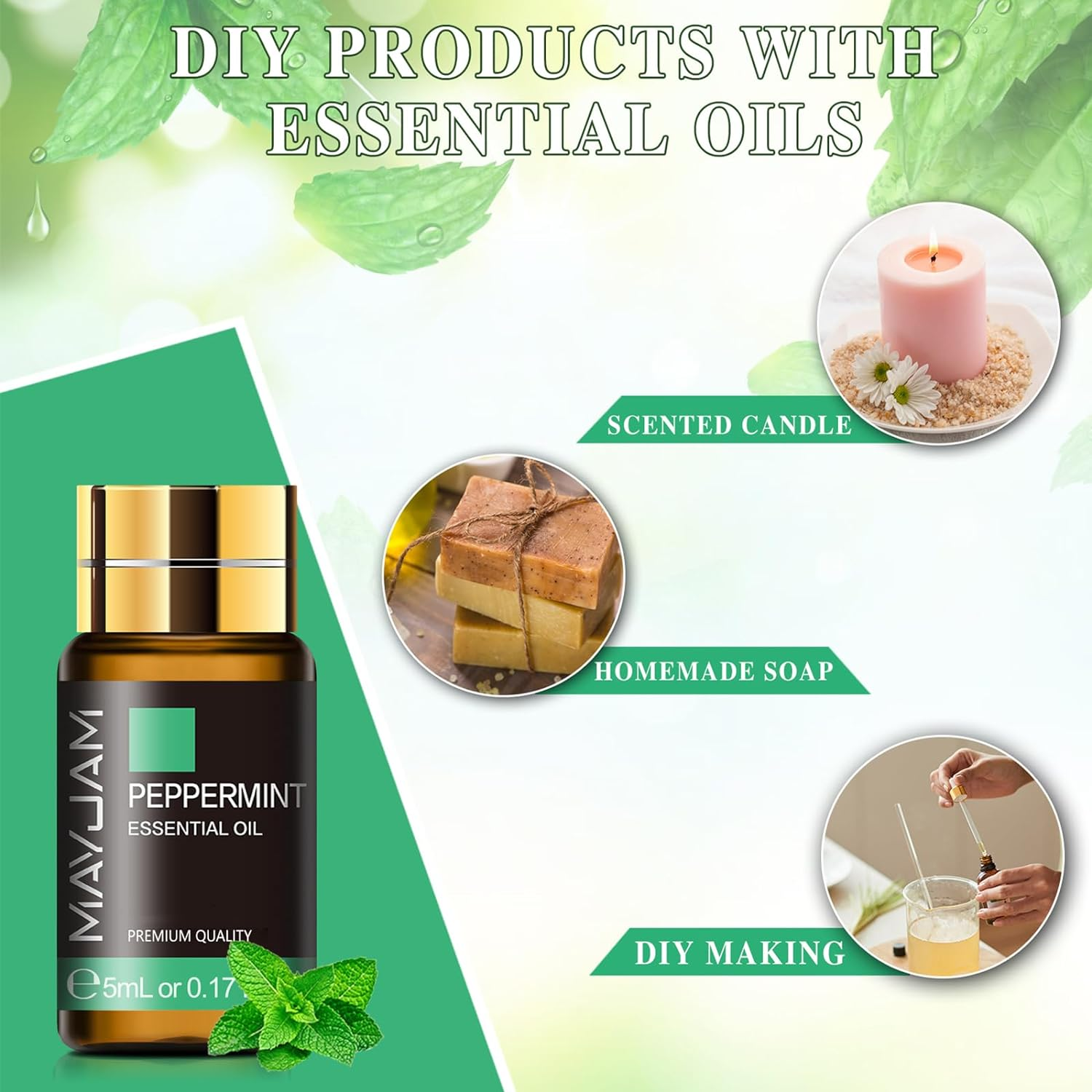 MAYJAM Top 20 Essential Oil Set, 20 Pack/5Ml Pure Essential Oils for Diffusers, Soap Candle Making, Beautifully Thoughtful Essential Oils Gift Set for Any Occasion image number 3