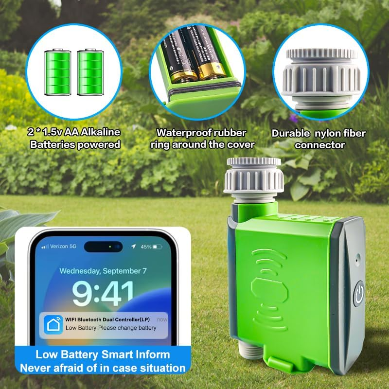 Automatic Watering Timer for Garden, Balcony, Greenhouse and Outdoor Plants with Weekly and Daily Programmes (Large LCD) image number 3