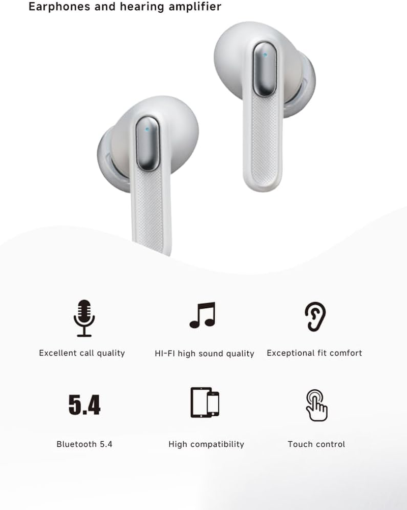 Slub Wireless Headphones Bluetooth 5.4 In-Ear Design, Auto Pairing, ANC+ENC Noise Cancelling, Hifi Sound Quality Parents and Elderly Relatives. (Black) image number 1