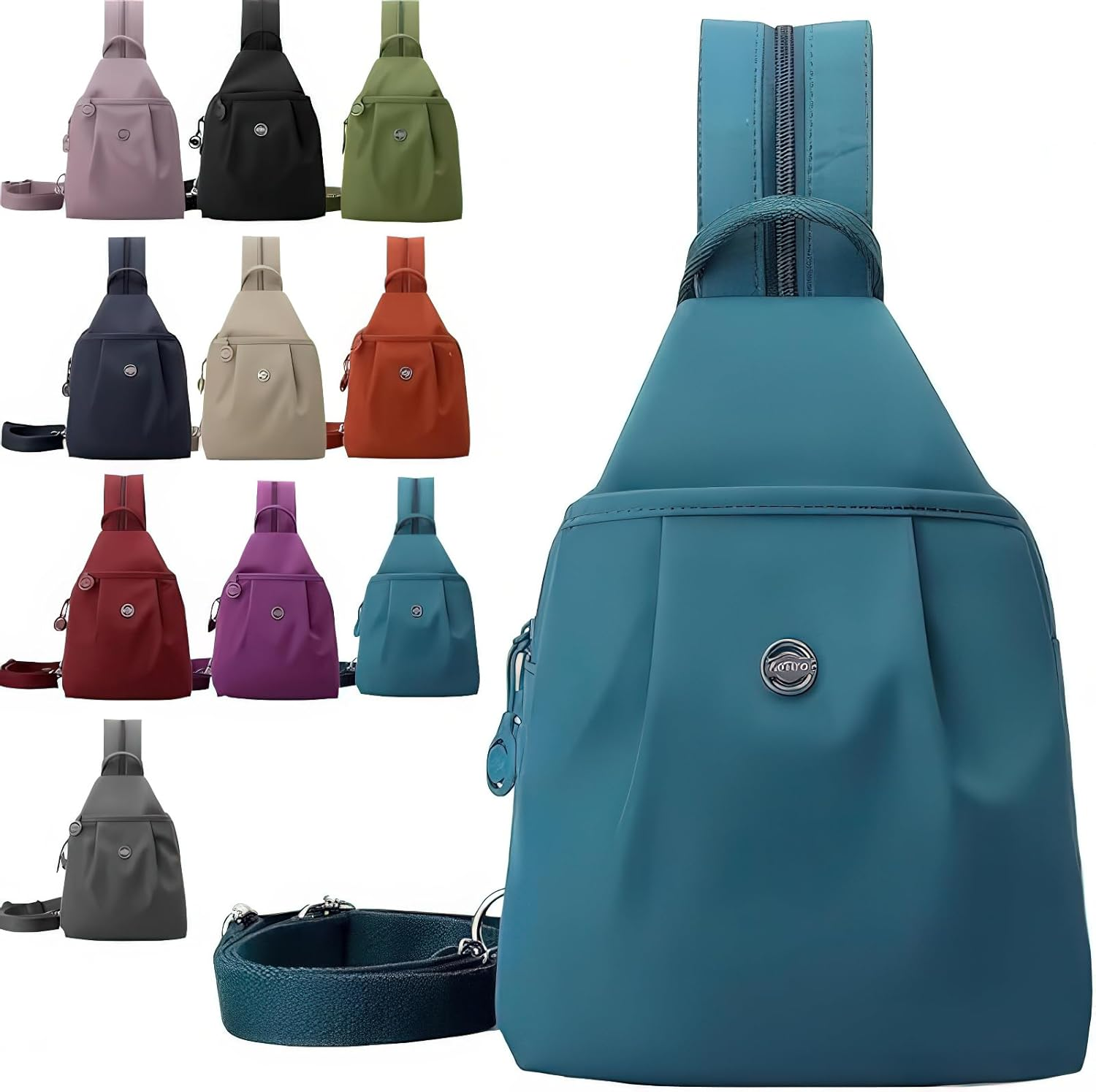 Waterproof 2-Way Commuter Bag - Convertible 3-In-1 Travel Tote/Backpack/Crossbody, Anti-Theft Hidden Pockets, Oxford Fabric