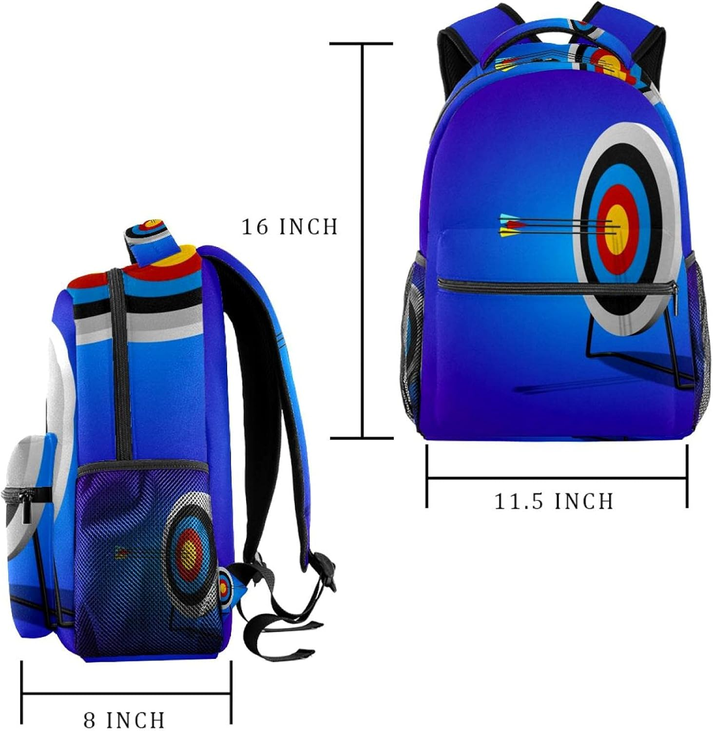 Arrow Target Backpack Students Shoulder Bags Travel Bag College School Tote Backpacks image number 1