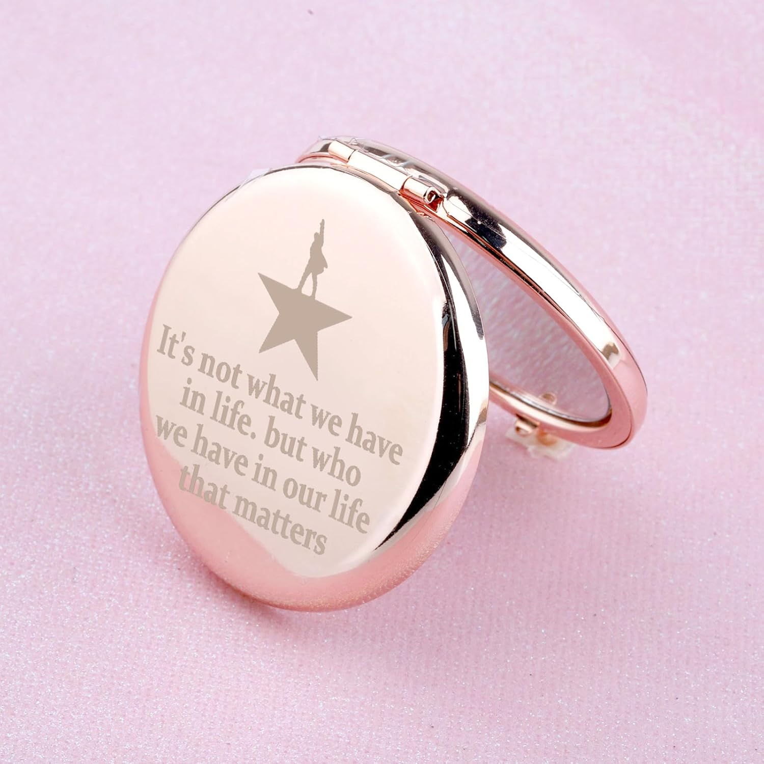 WUSUANED Hamilton Star Makeup Mirror Hamilton Musical Gift Broadway Musical Inspired Mirror Musical Drama Lover Gift Hamilton Fan Gift (Hamilton Star Mirror) - Hamilton Star Mirror image number 2