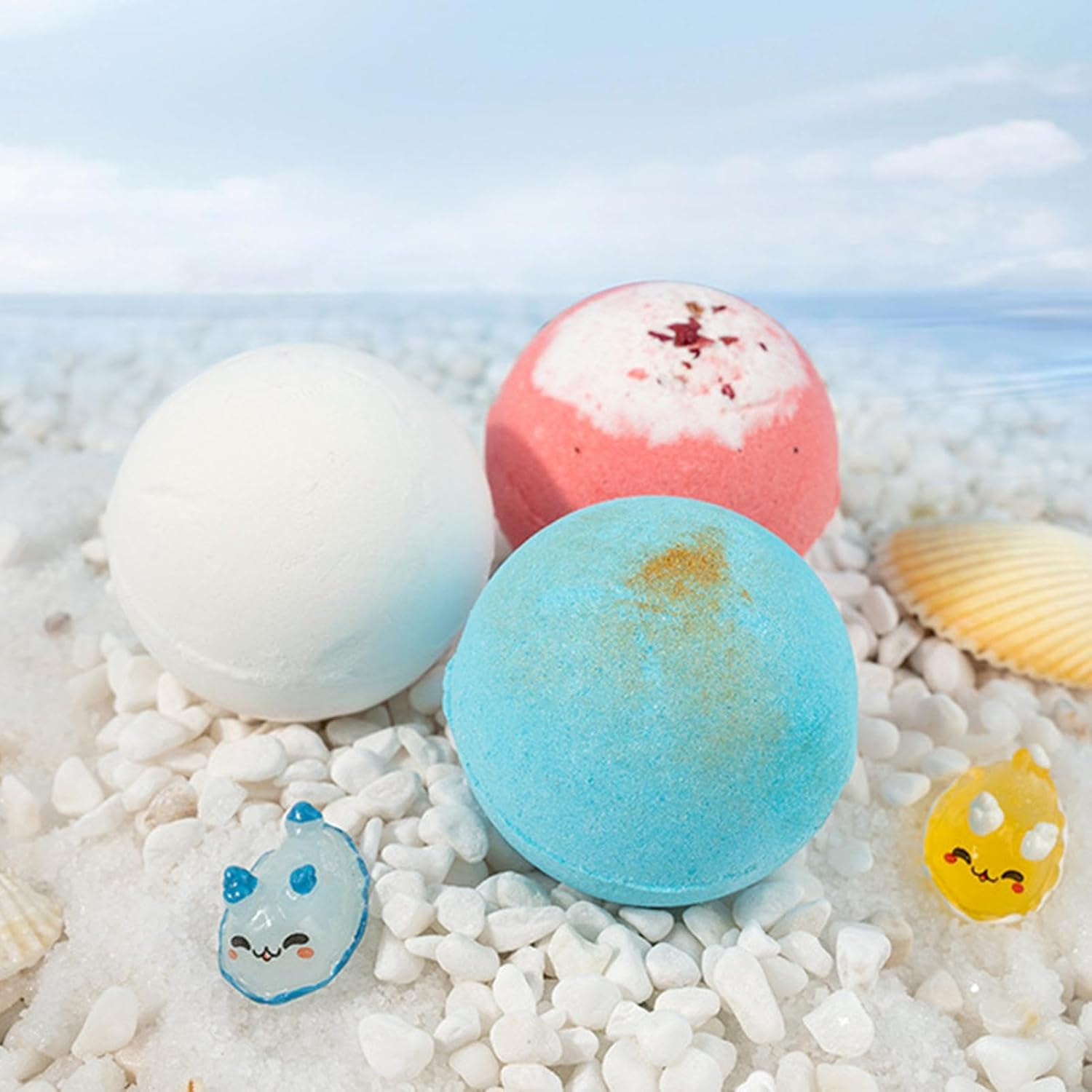 Colorful Bubble Bath - Land and Sea Toys, Organic Bath Balls | 12Pcs Handmade Bubble Bath Bombs Spa Fizz Ball Kit, Portable Bath Giift Set with Surprise Toys for Birthday Halloween Christmas image number 1