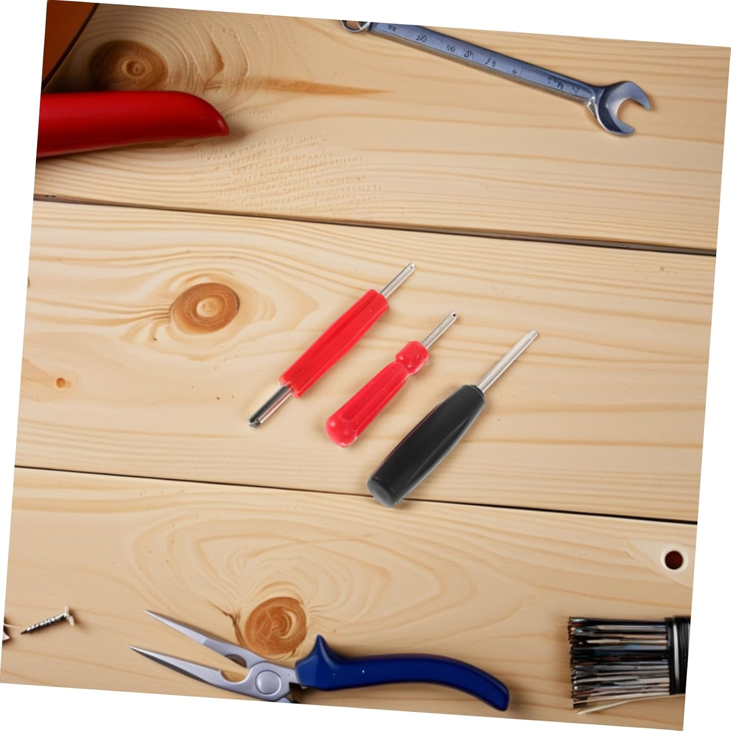 PRETYZOOM 3Pcs Valve Core Tool Kit Durable Valve Stem Wrench for Automotive Bicycle Tire Maintenance Portable Torque Multiplier Adjustments