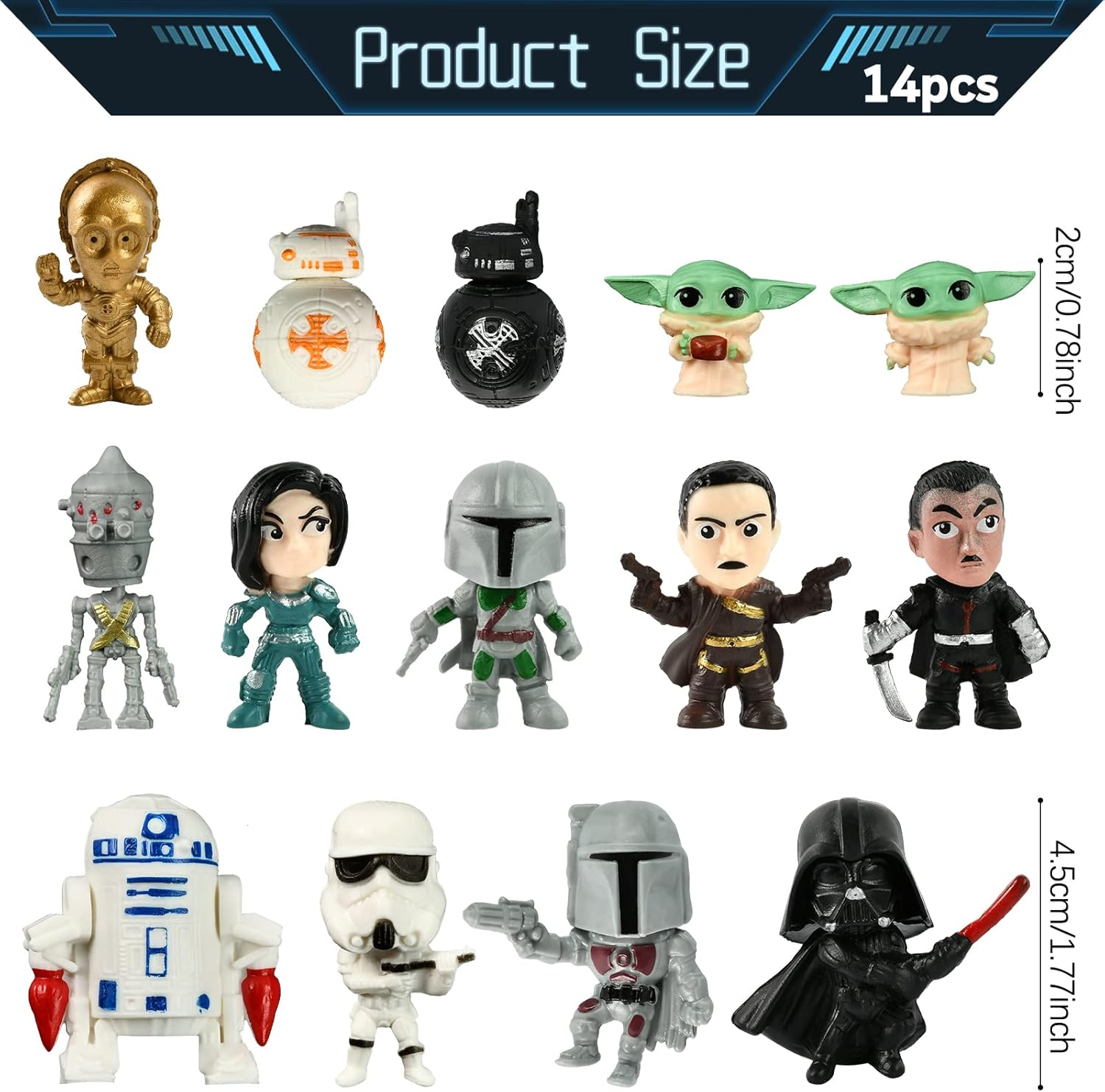 Figures, Pack of 14 Children'S Birthday Cake Decorations, Cake Decoration Birthday Boy, Cake Decoration, Birthday Cake Topper, Party Supplies for Boys Birthday Decorations (14 Pieces) image number 4