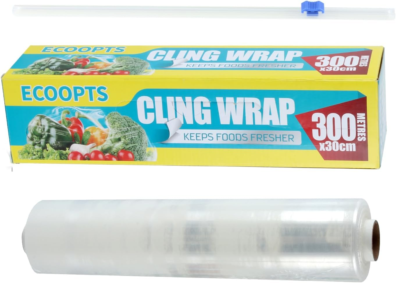 Cling Wrap Plastic Food Wrap with Slide Cutter and BPA Free Plastic Wrap 30Cm&times;300Meter image number 3