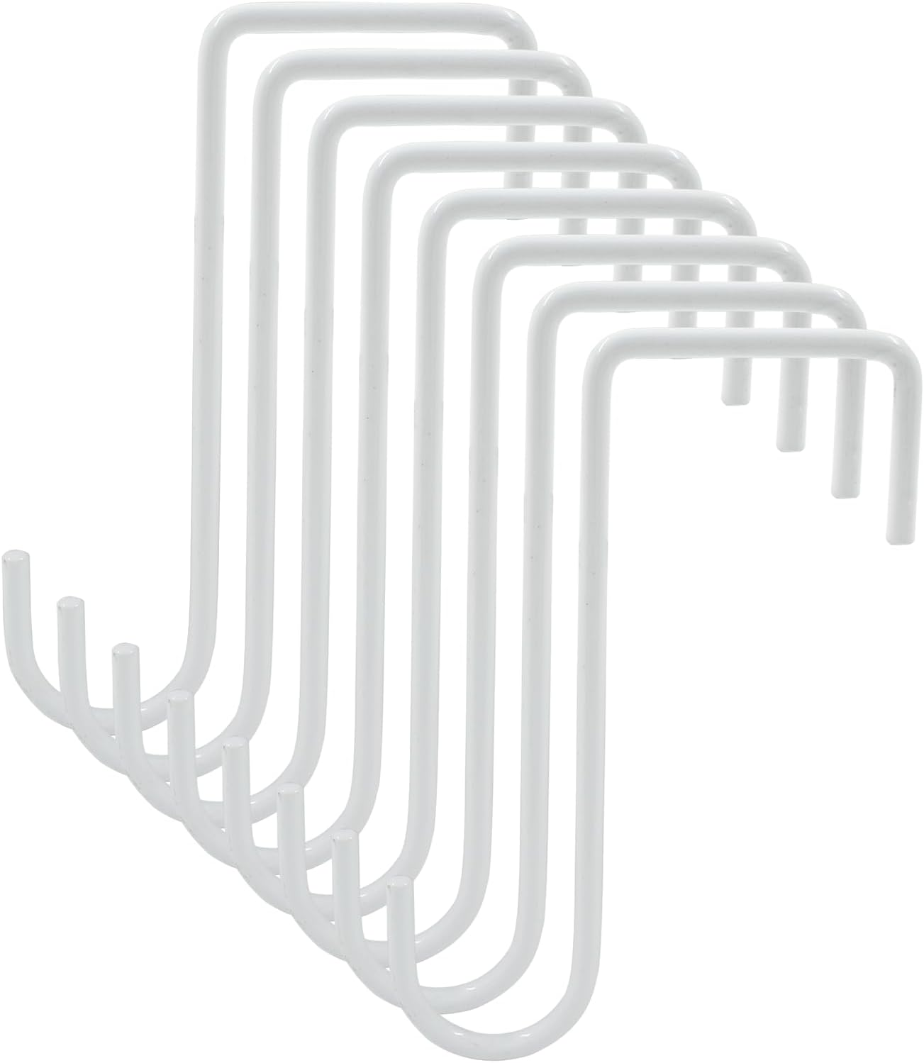 Hitefu 6PCS Vinyl Fence Hooks, 2 X 6 Inches Patio Hooks, Black Powder Coated Steel Hangers for Hanging Bird Feeder, Plants, Lights, Planters, Pool Equipment