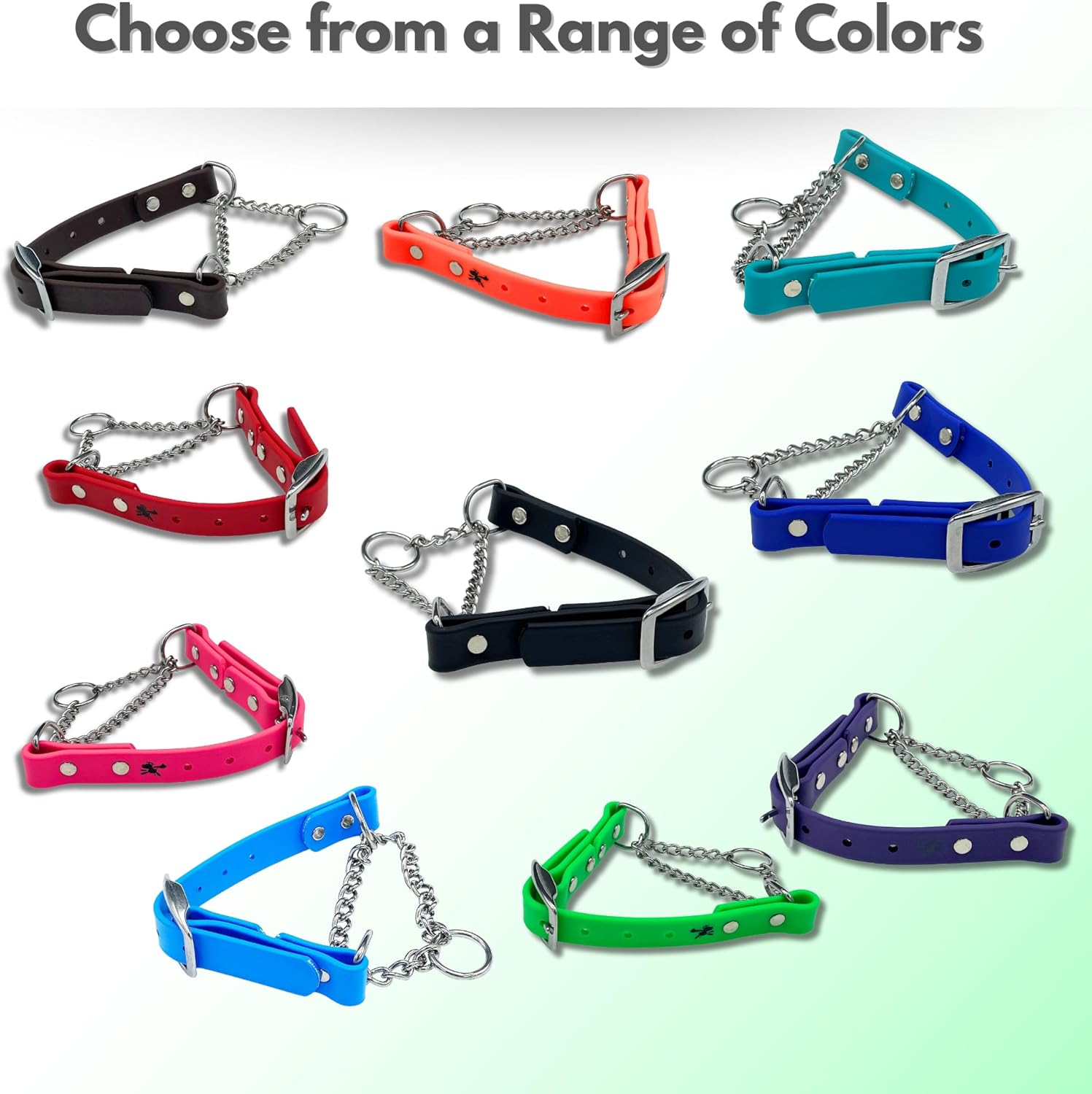 Jim Hodges Dog Training Martingale Collar for Dogs, Biothane, Stainless Steel Hardware, No Pull, Made in the USA, Professional Grade, Medium, Black image number 6