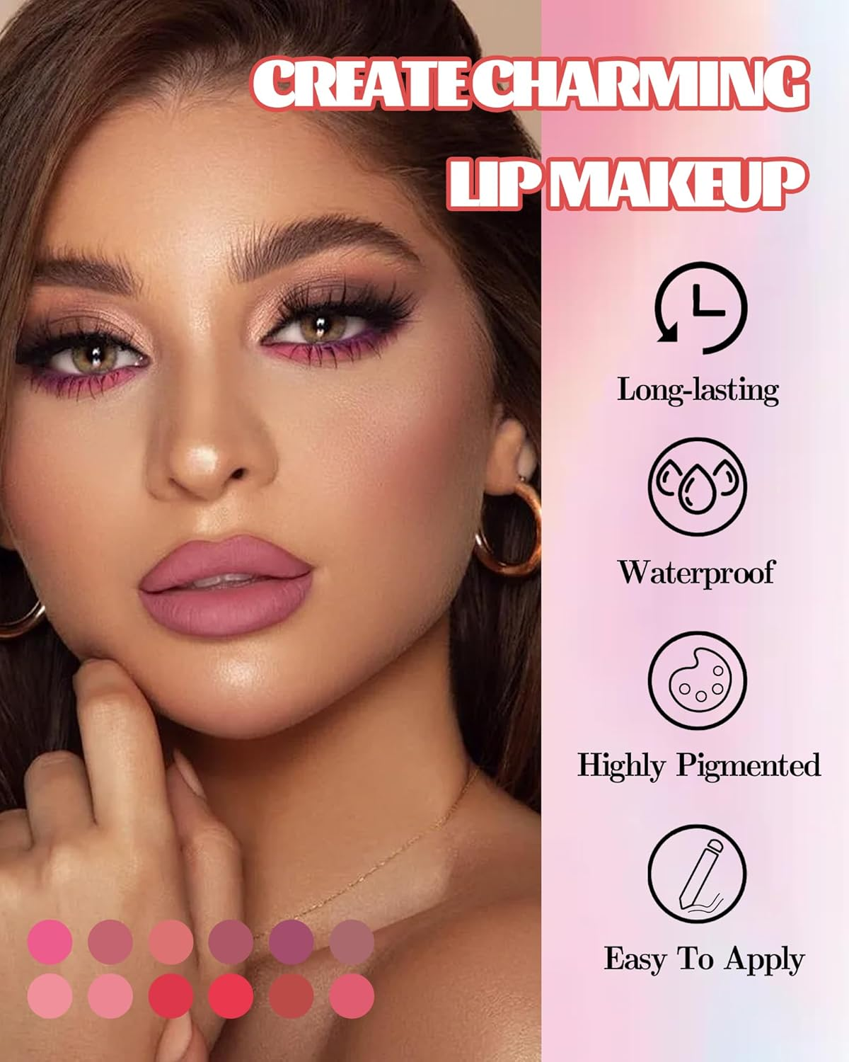 Lip Liner Waterproof, 2 Colours Dual-Ended Matte Lipstick, Long-Lasting Non-Transfer, Highly Pigmented Liquid Lip Liner Pencil, Smooth Natural Tattoo Lip Makeup Pencil Gifts for Women 03 image number 5