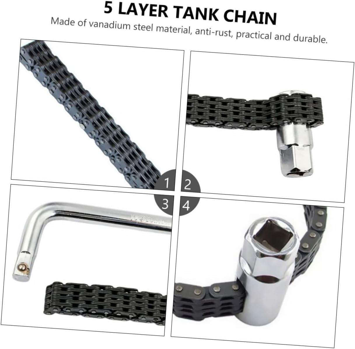 ELAYARD Removal Tool Chain Wrench Auto Repair Tool for Oil Strainer Double-Chain Drum Wrench for Suv Vehicles image number 4