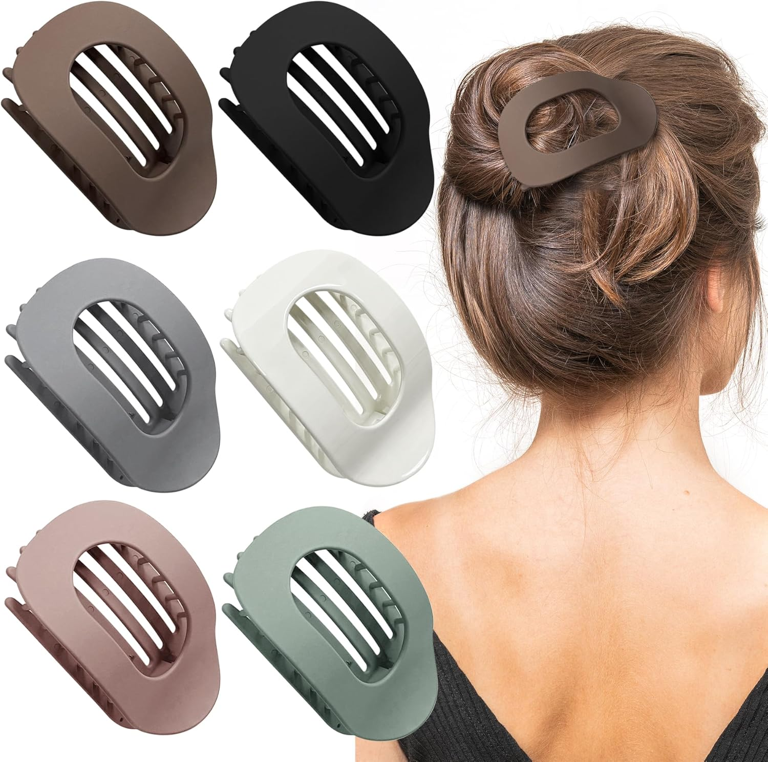 TZEKING Pack of 6 Hair Clips for Women, Flat Claw Clip, Thin Hair, Non-Slip Hair Clip, Strong Hold Side Hair Clips for Thick and Thin Hair image number 5