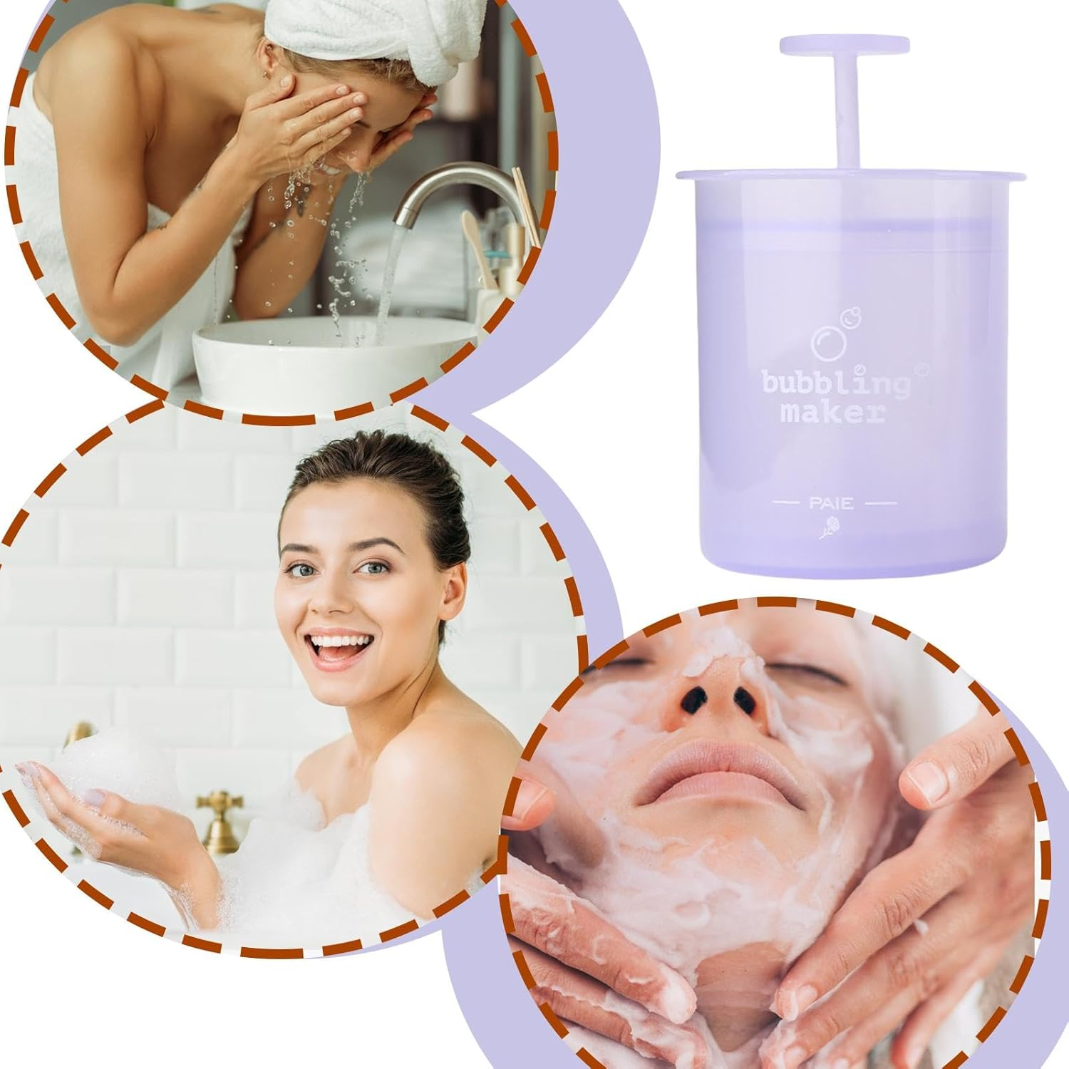 Foam Maker,Manual Bubble Foamer Quick Foam | Cleansing Foaming Maker, Ergonomic Skincare Facial Cleansing Tool, Wash Facial Skin for Travel - Green image number 4