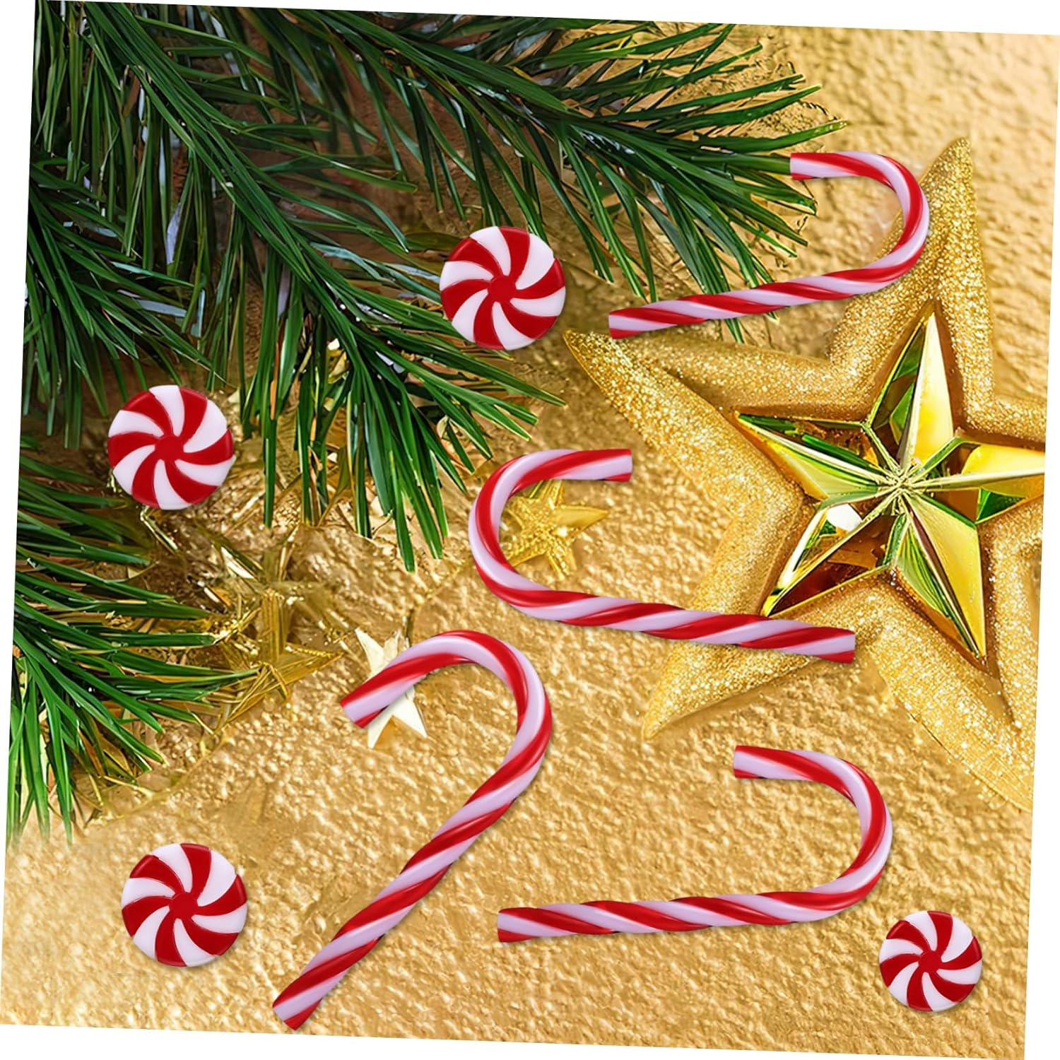 60Pcs Candy Decorations Christmas Tree Candy Ornaments Winter Holiday Ceiling Pendant Christmas Sweets Ornaments Candy Cane Decoration Candy Cane Acrylic image number 5