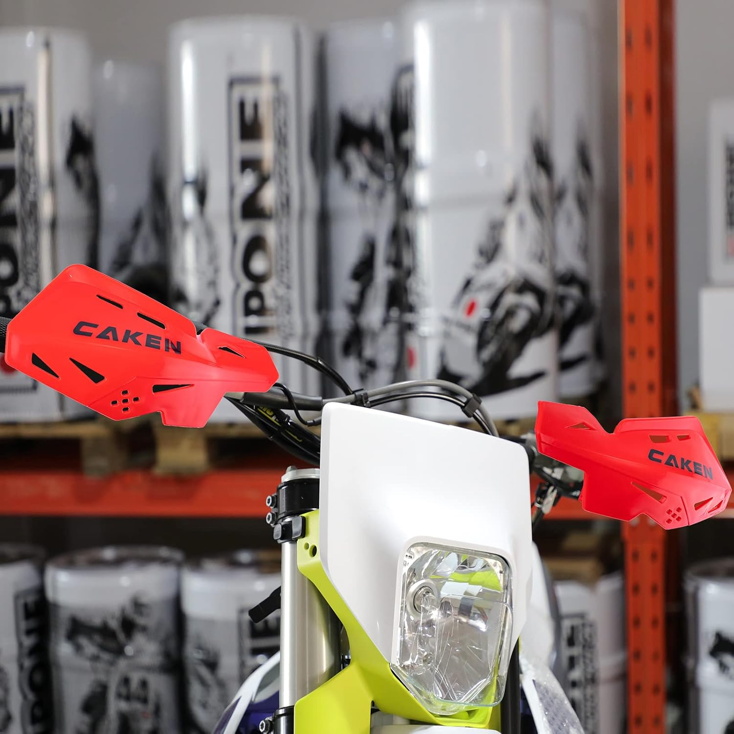 PRO CAKEN Universal 7/8" 22Mm and 1 1/8" 28Mm Handle Bar Hand Guards CNC Bracket for Dirt Bike Motocross ATV Scooter for CRF KLX KX LTR TRX SX SXF EXC XCW Grizzly Hawk 250 Bicycles-Red - Black image number 2