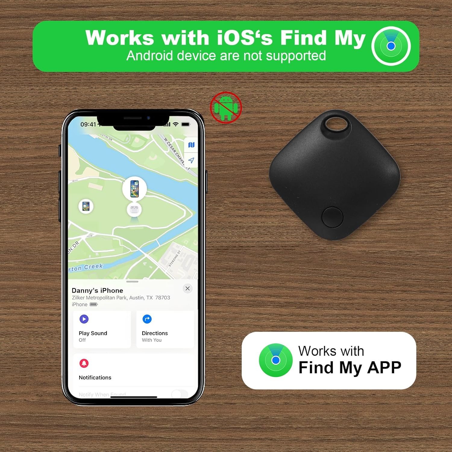 AURTEC Smart GPS Tracker for Pets, Vehicles, Keys & Luggage - Compatible with Apple Find My App (Ios Only), Real-Time Global Location Tracking, Long Battery Life, Geo-Fencing, 4 Pack image number 1