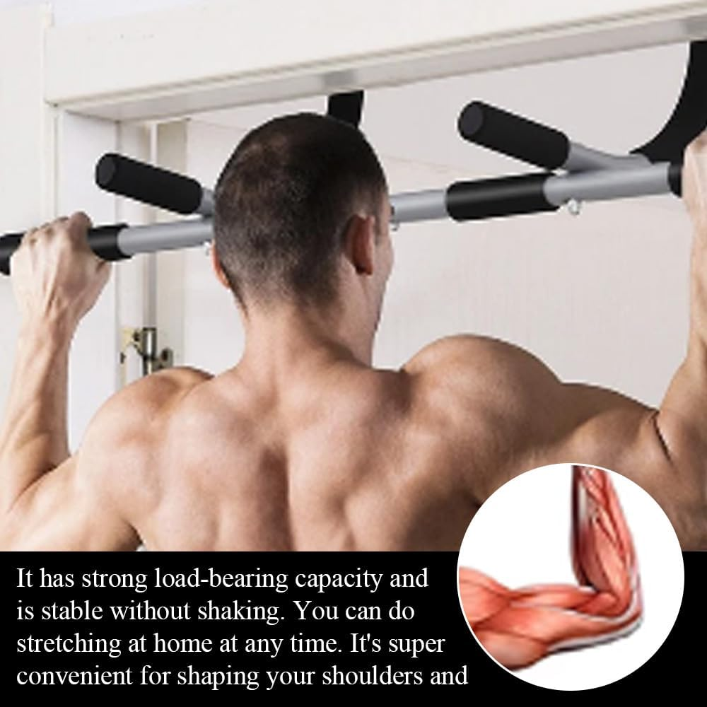Doorway Pull-Up Bar, Thickened Steel Maximum Weight Limit 160 Kg, Upper Body Fitness Exercise Bar, Doorway Multi-Grip Device, Indoor Pull-Up Bars for Home and Gym image number 1