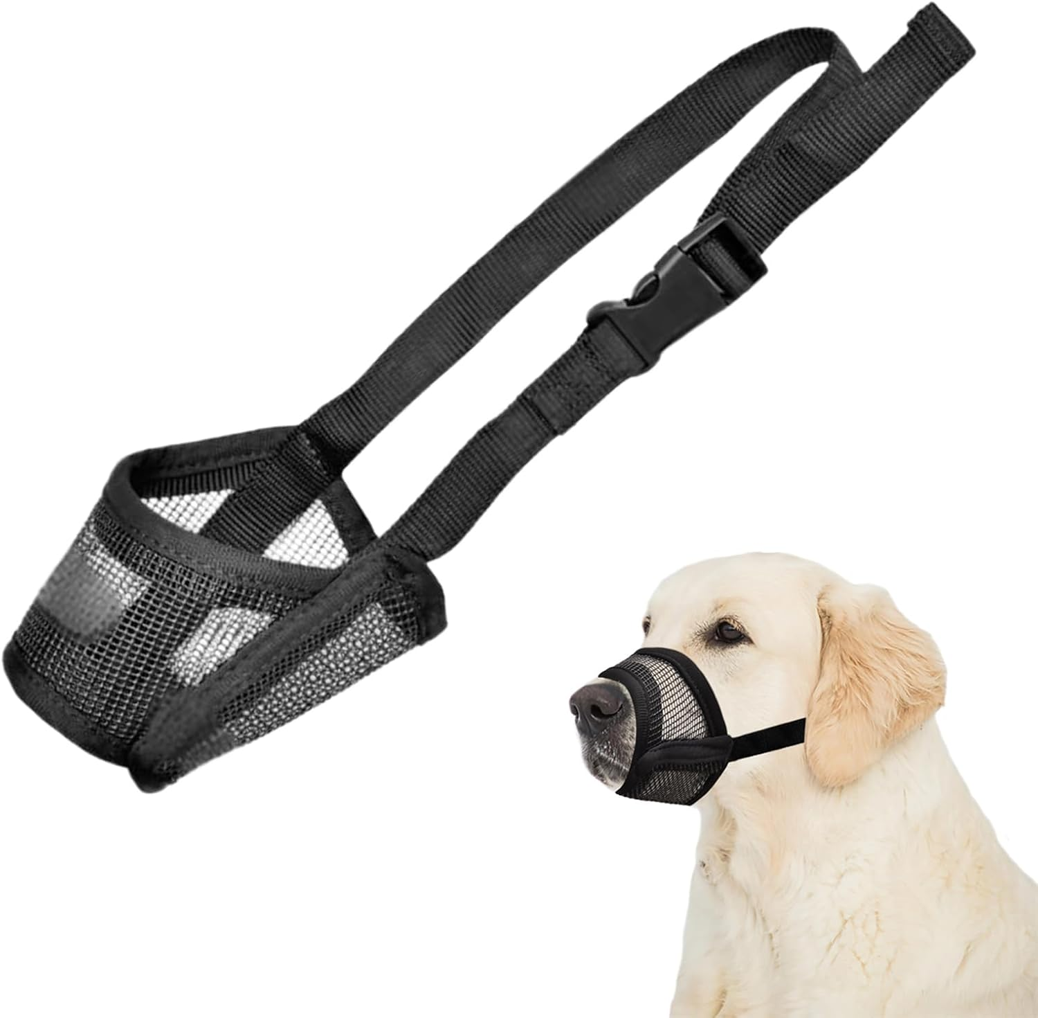 Velmoriah Dog Muzzle for Small Medium Large Dogs, Soft Air Mesh, Breathable Muzzle Drinkable Cover to Prevent Biting for Chihuahua, German Shepherd, Bulldog (S) image number 2