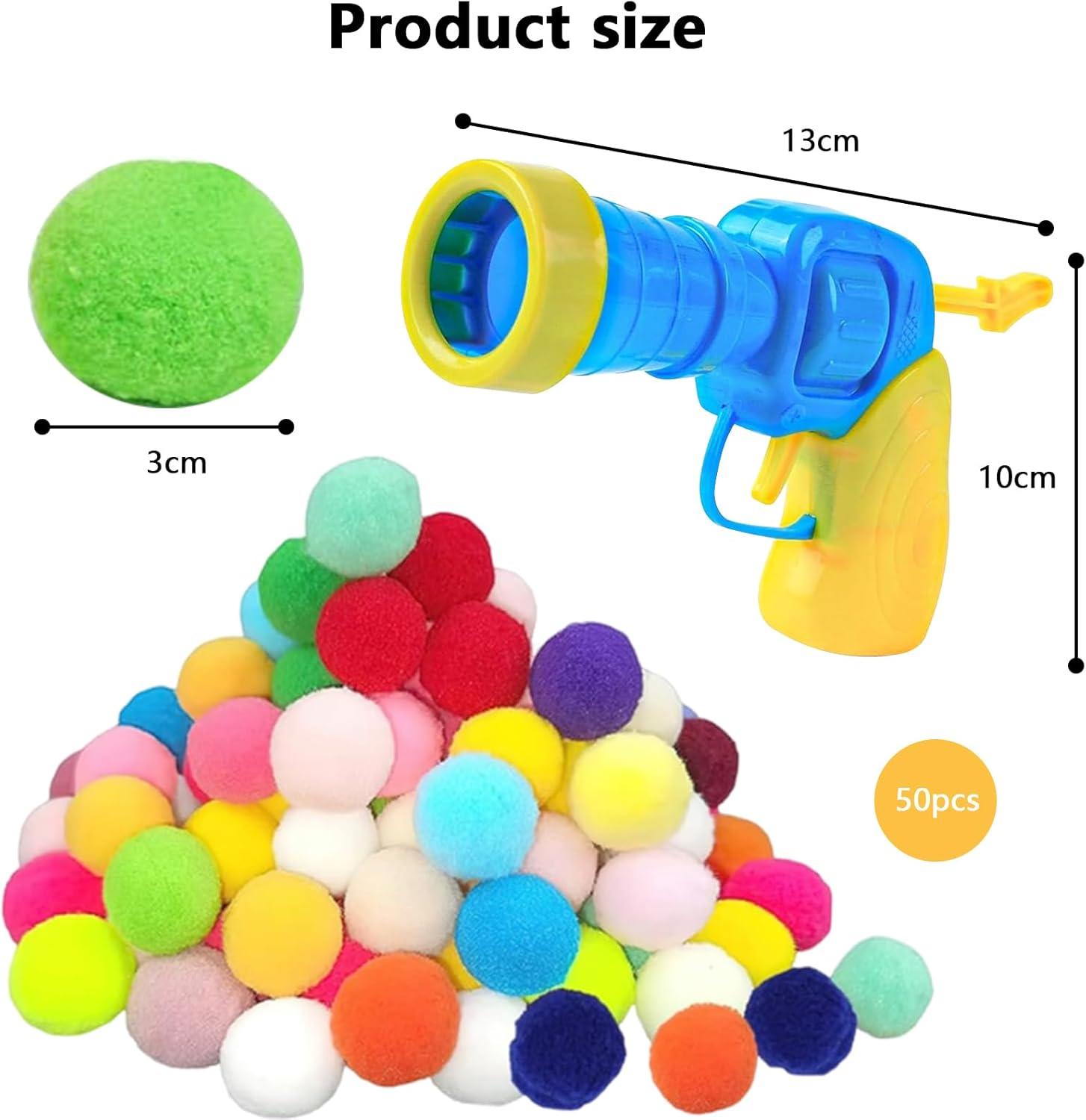 Pack of 50 Cat Toys, Wobble Balls for Cats, Cat Balls, Mute Wobble Ball for Cats, Cat Balls with Felt Balls Launcher, for Cats and Kittens, Silent Cat Toy for Indoor Use image number 5