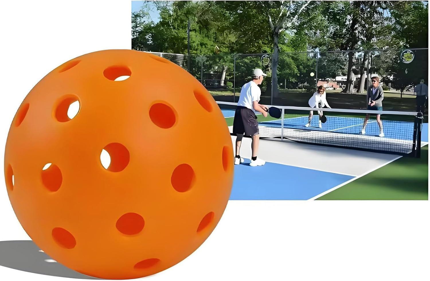 4-Pack 40-Hole Pickleball Balls - Professional Grade, 2.91" Diameter, High Balance and Stable Bounce for Realistic Flight - Premium Pickleball Equipment for Outdoor/Indoor Play image number 6