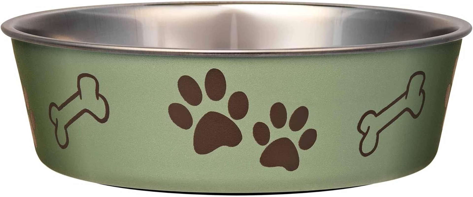 Loving Pets - Bella Bowls - Dog Food Water Bowl No Tip Stainless Steel Pet Bowl No Skid Spill Proof (Large, Grape Purple)
