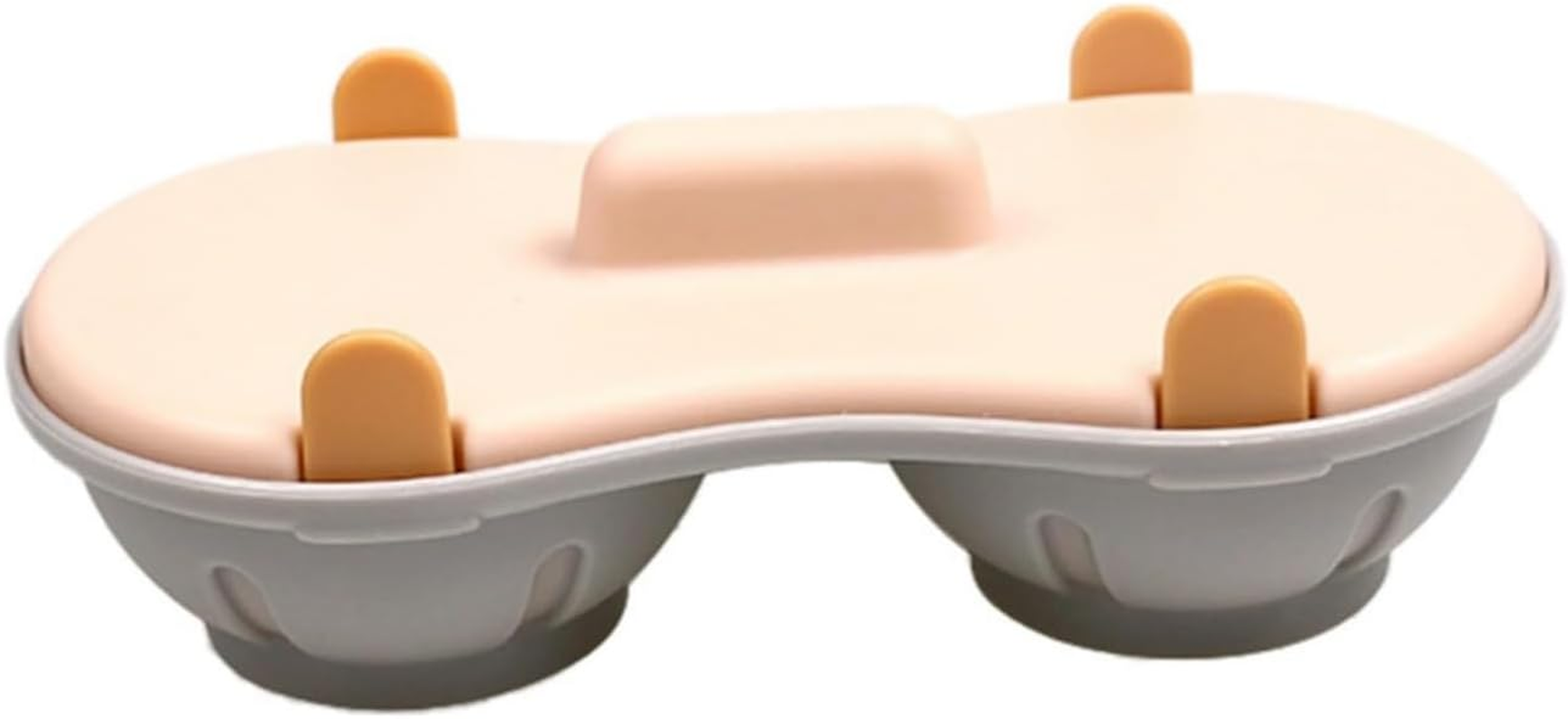 Egg Poacher Microwavable, Microwave Egg Cooker, Breakfast Double Row Egg Cooker, Heat Resistant Egg Maker Poached Egg Steamer Kitchen Gadget (Orange+Blue)