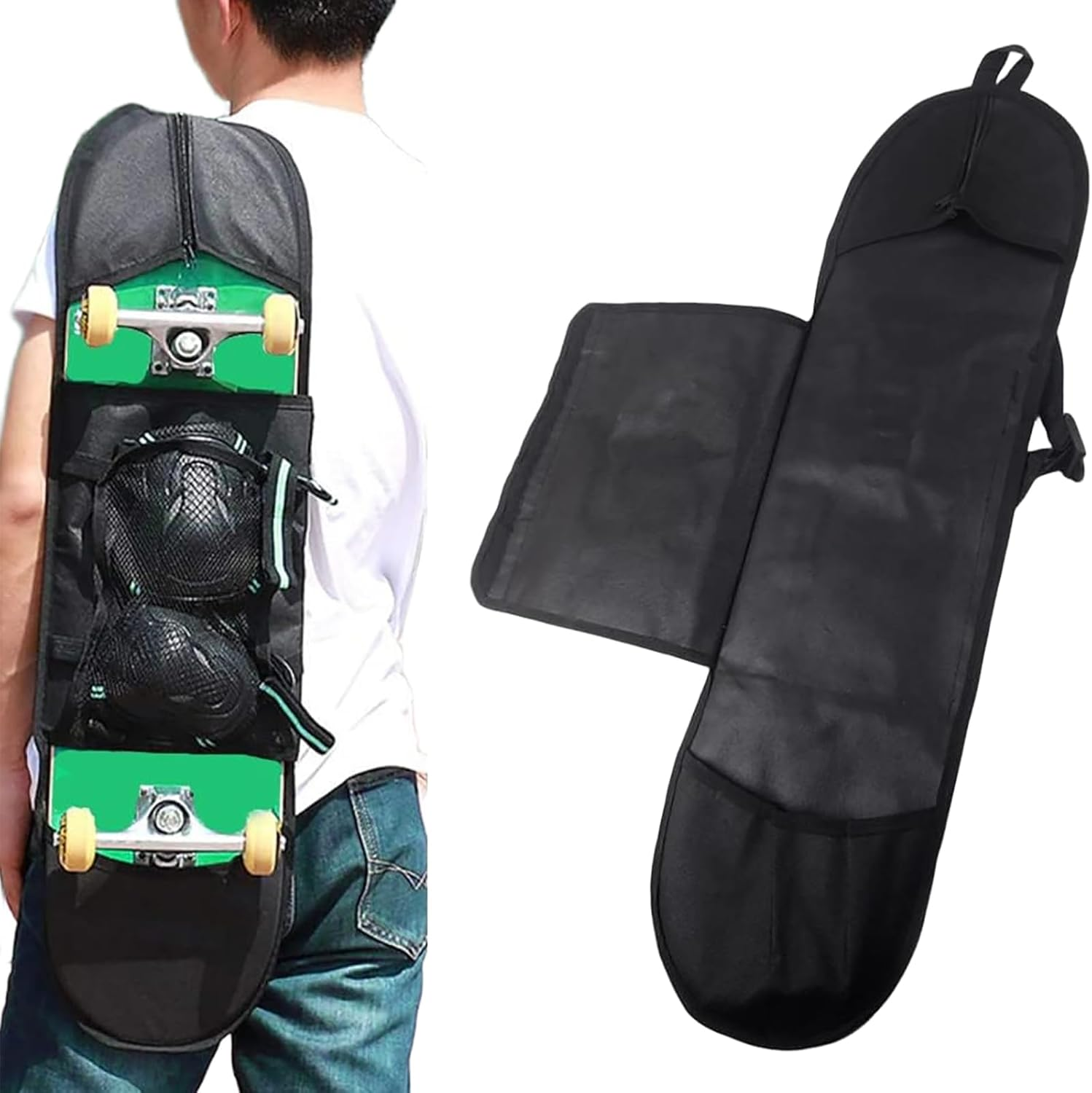 Skateboarding Backpack, Portable Funnel Padding Kit Artificial Belt Shoulder Bag Skateboard Belt Portable Funnel Protective Frame Skateboard Padding Kit image number 6