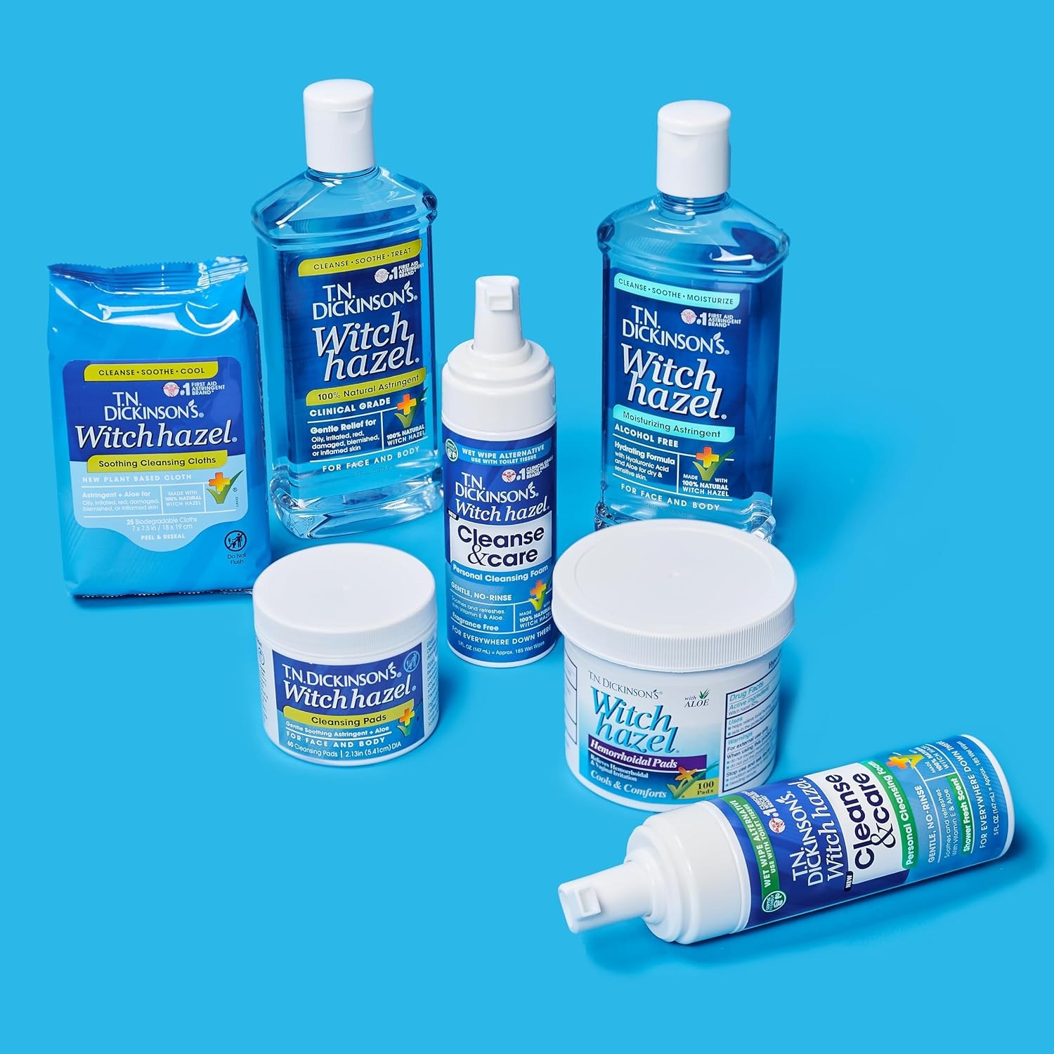 T.N. Dickinson'S Witch Hazel New Soothing Multi-Use Cleansing Cloth, 25 Count image number 1