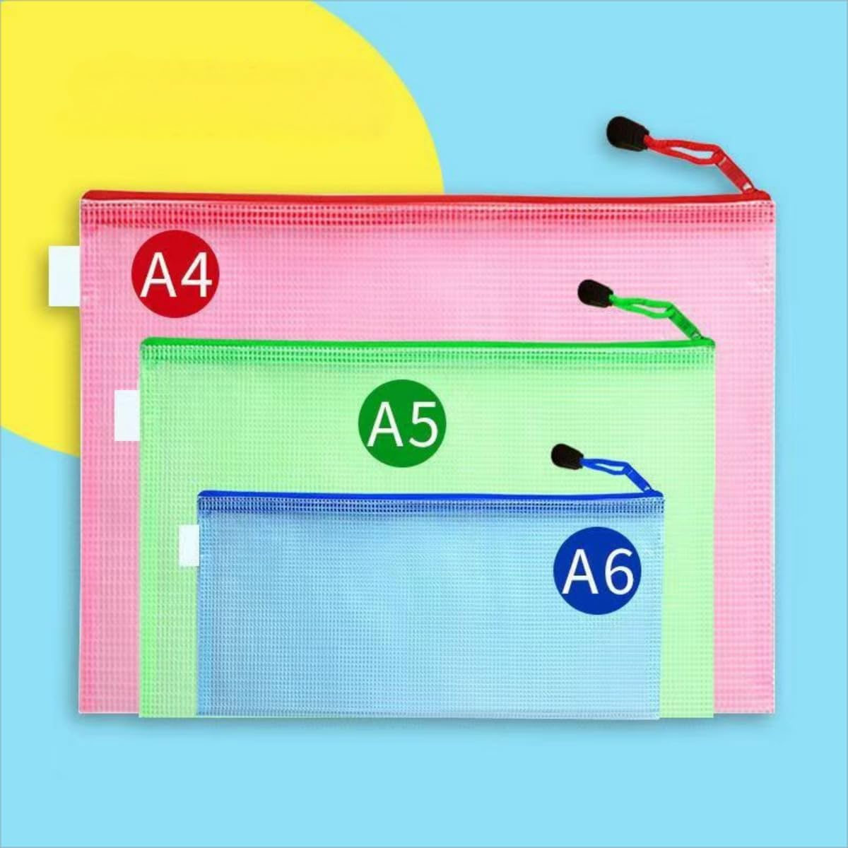 10 Pack Mesh Document Bag, Plastic Zipper File Waterproof Folders Document Pouch for Paperwork School Office Supplies, Filing Envelopes Organizing Storage (A4-13.0X9.0 In) image number 6