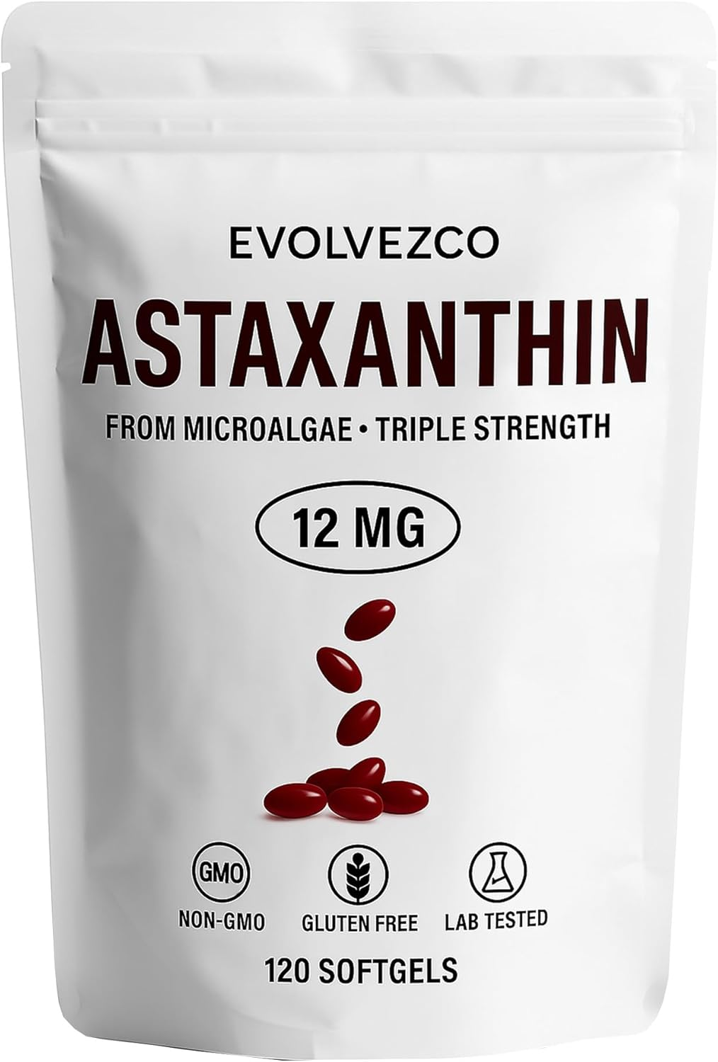 Astaxanthin Softgels 12Mg &ndash; Natural Antioxidant from Microalgae &ndash; Daily Balance & Eye Support &ndash; Non-Gmo, Gluten-Free image number 3