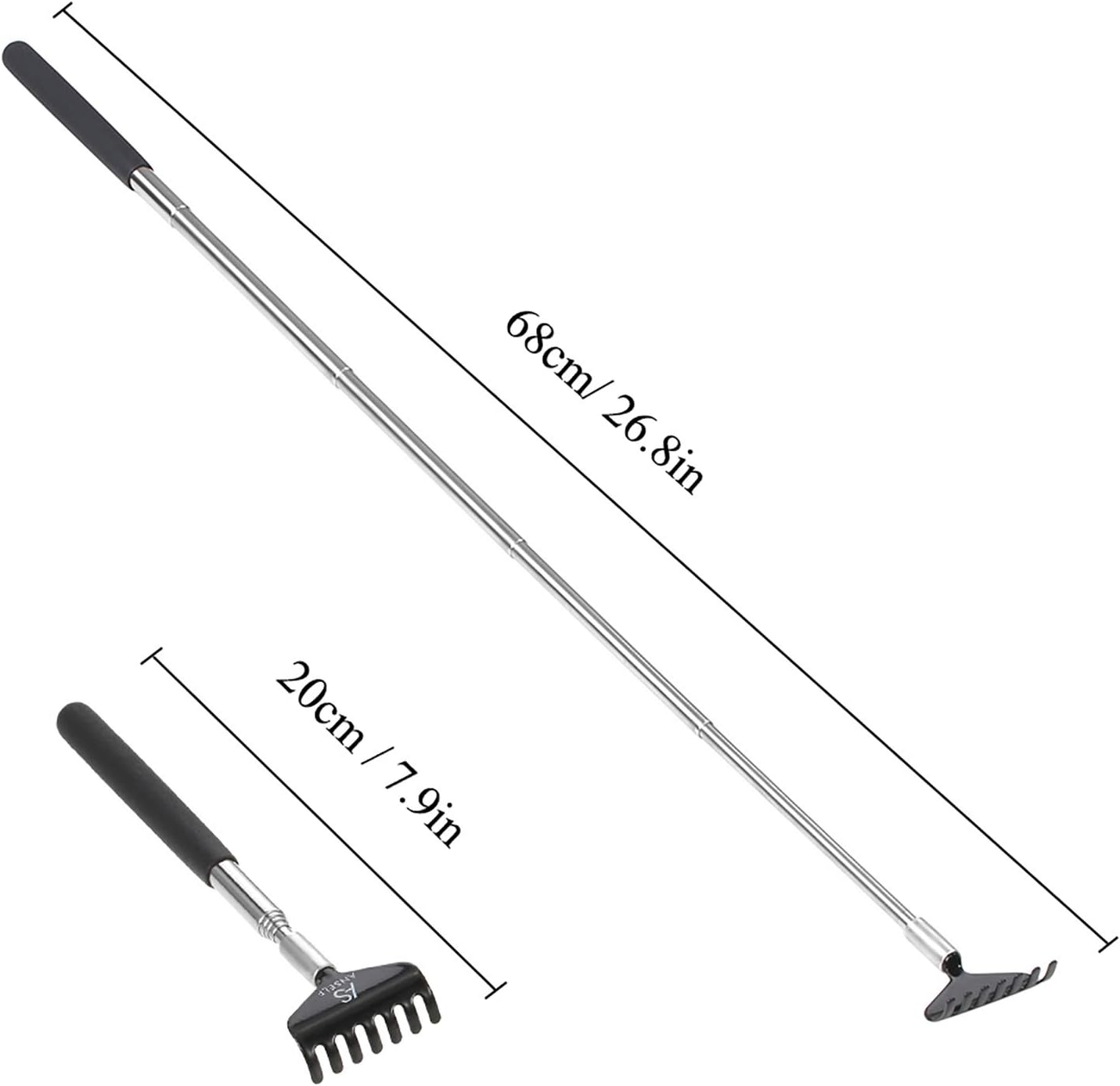 LAPOOH Telescopic Back Scratcher Massager Metal Compact Extendable 5 Section 20-68Cm Blue image number 1