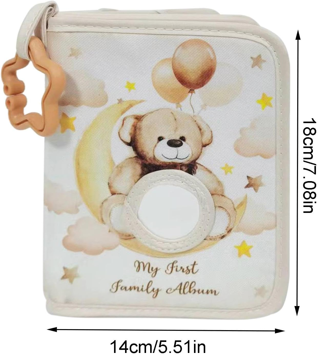Photo Album for Baby | Soft Photo Albums in Bear Design | Multifunctional Portable Picture Album Book with Star Hook for Home Crib Stroller image number 3