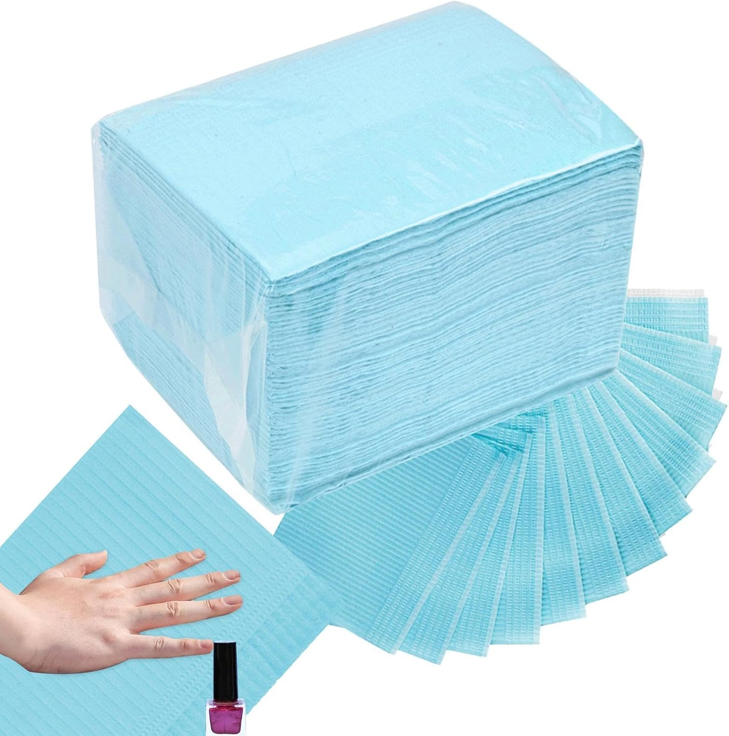 Table Mats - 50Pcs Manicure Table Mat Nail Tech Sheets, Paper Towels for Nail Techs, Waterproof Nail Mats,Water Absorbing, 3-Layer Design, Clean Pads for Manicure Professionals Beginners