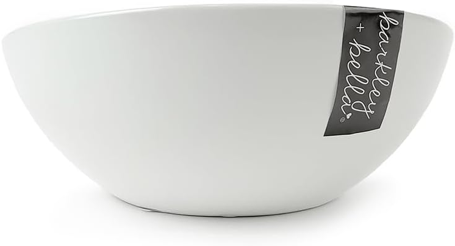 Barkley & Bella Dog Bowl Ceramic Ergonomic White 600Ml, White - Dog Bowl, Handcrafted, Durable, Dishwasher-Safe, Ergonomic Feature, Porcelain Ceramic