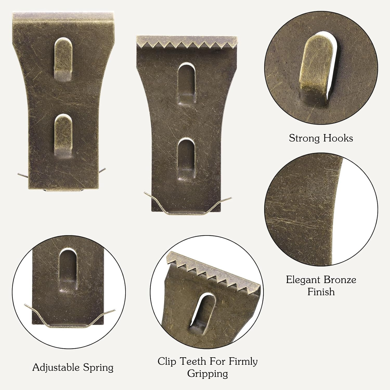 Walquicks 15 Pcs Heavy Duty Brick Hook Clips, Metal Wall Hangers for Hanging Outdoors, Steel Clips for outside Home Decor image number 1