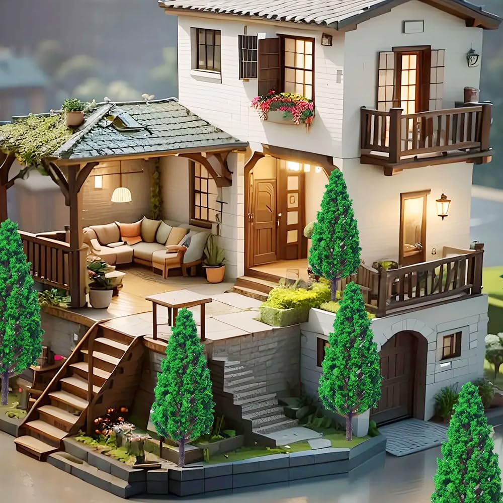 Model Trees Miniature, Train Trees, Railway Landscape, Diorama Trees, Architecture Trees, Pieces Model Trees for DIY Landscape, Mini Landscape Design, Pack of 50 image number 2