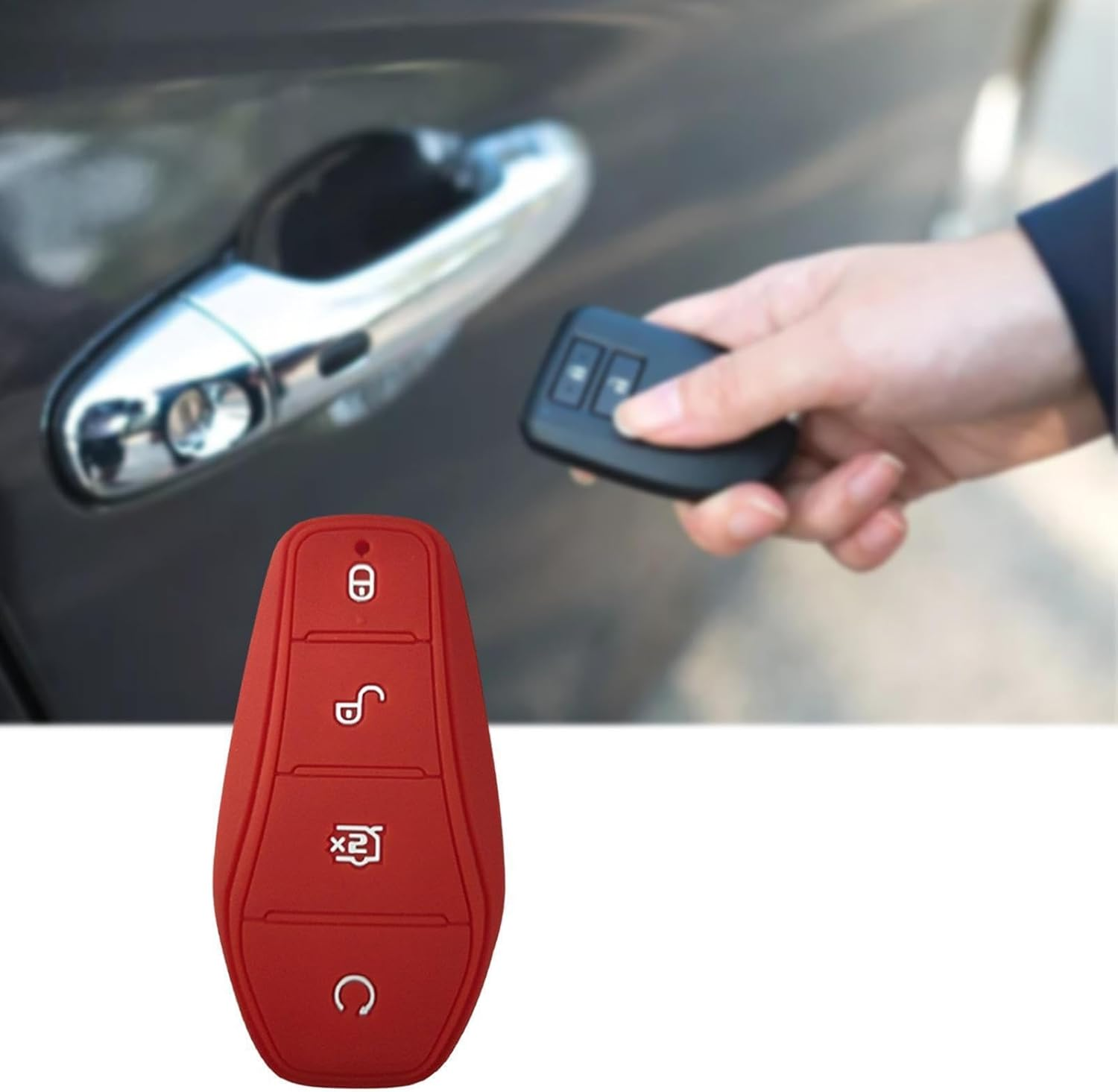 10 Set of Impact-Resistant Silicone Key Case for BYD Atto No Blocking Signal Scratch-Proof No Cap for BYD Atto Silica Gel Red 9 X 5Cm, Red 9 X 5Cm, 10Set