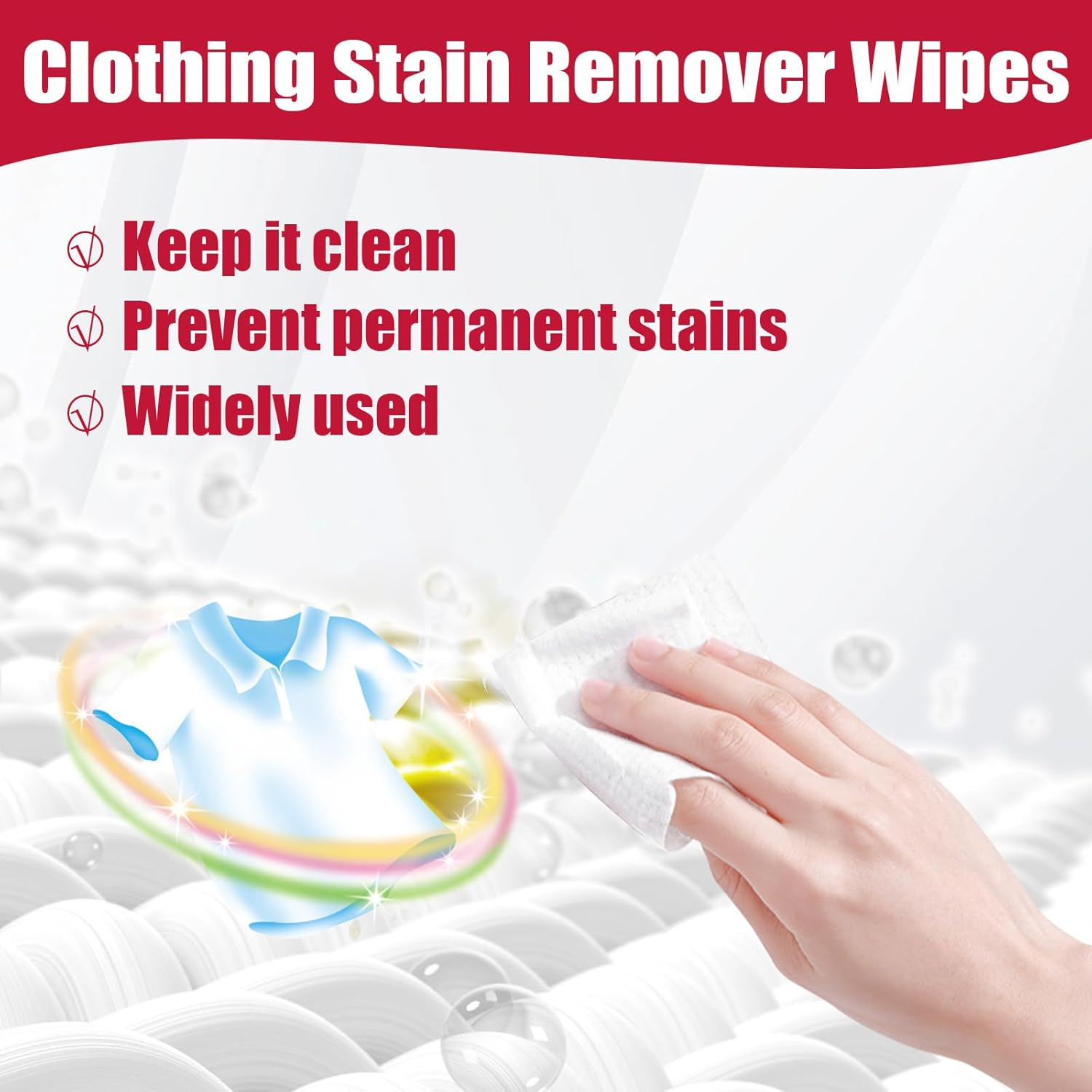 Clothing Stain Remover Wipes, 20-Pack, Deep Cleaning Wipes for Clothes image number 4