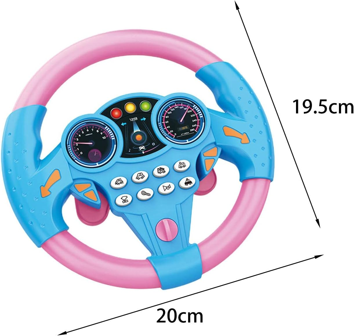 Steering Wheel Toy, Kids Driving Simulator Toy, Musical Funny Interactive Electric Learning Wheel Toy for Interaction, Role Play, Blue (Blue) - Blue image number 3