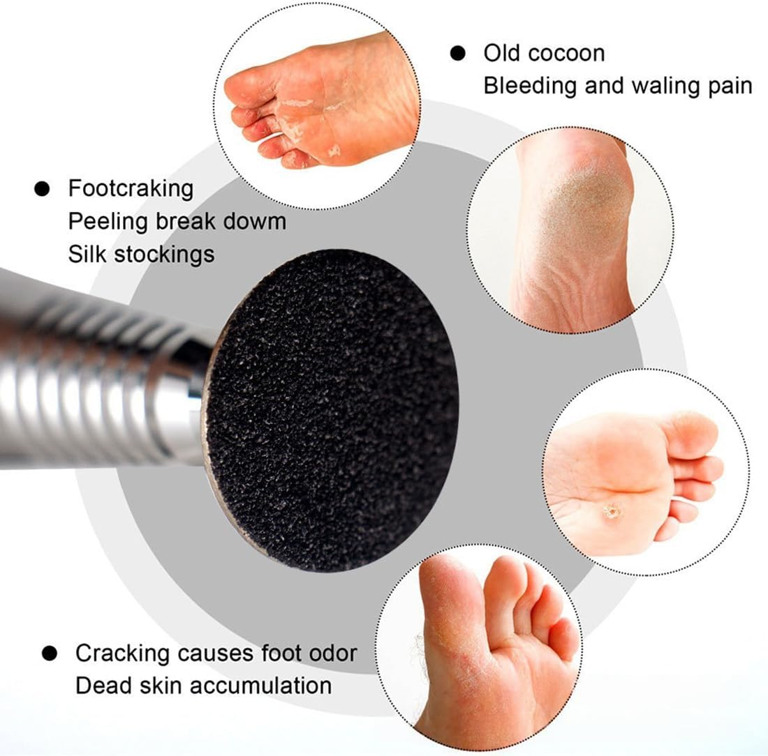 Weddhuis Pack of 60 Sanding Discs Pedicure Nail Sanding Discs with Metal Nail Drills 25 Mm Replacement Foot Nail Cutter Attachments Bits for Electric Callus Accessories with Storage Box (80#120#180#) image number 1