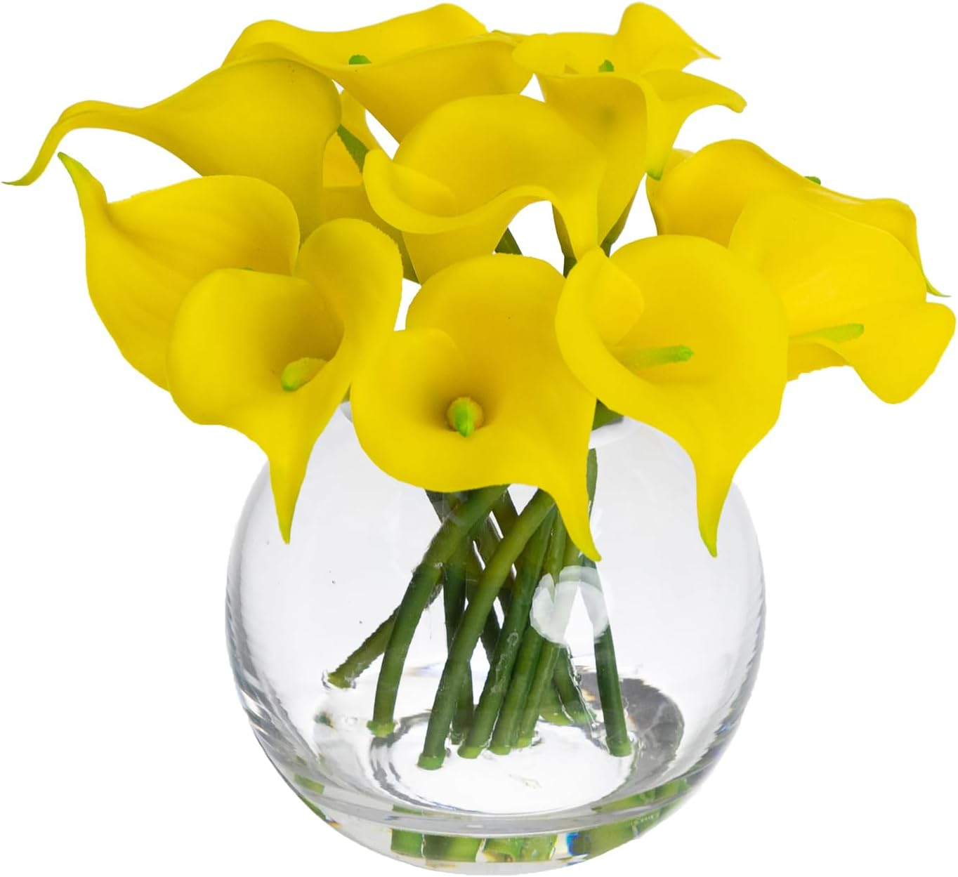 Glamorous Fusion - 22Cm Calla Lily Arrangement in Glass Vase (Yellow) image number 1