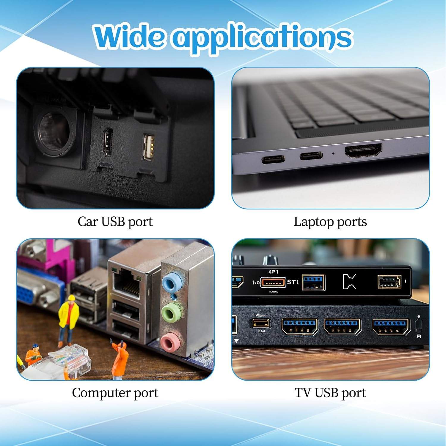 Pack of 35 7 Types USB Protective Cap, USB Port Covers, Silicone USB Dust Protection Port Plug, Silicone USB Cap Connector Stopper for USB, USB C, RJ45, HDMI, SD Port, Headphone Jack, Audio Port