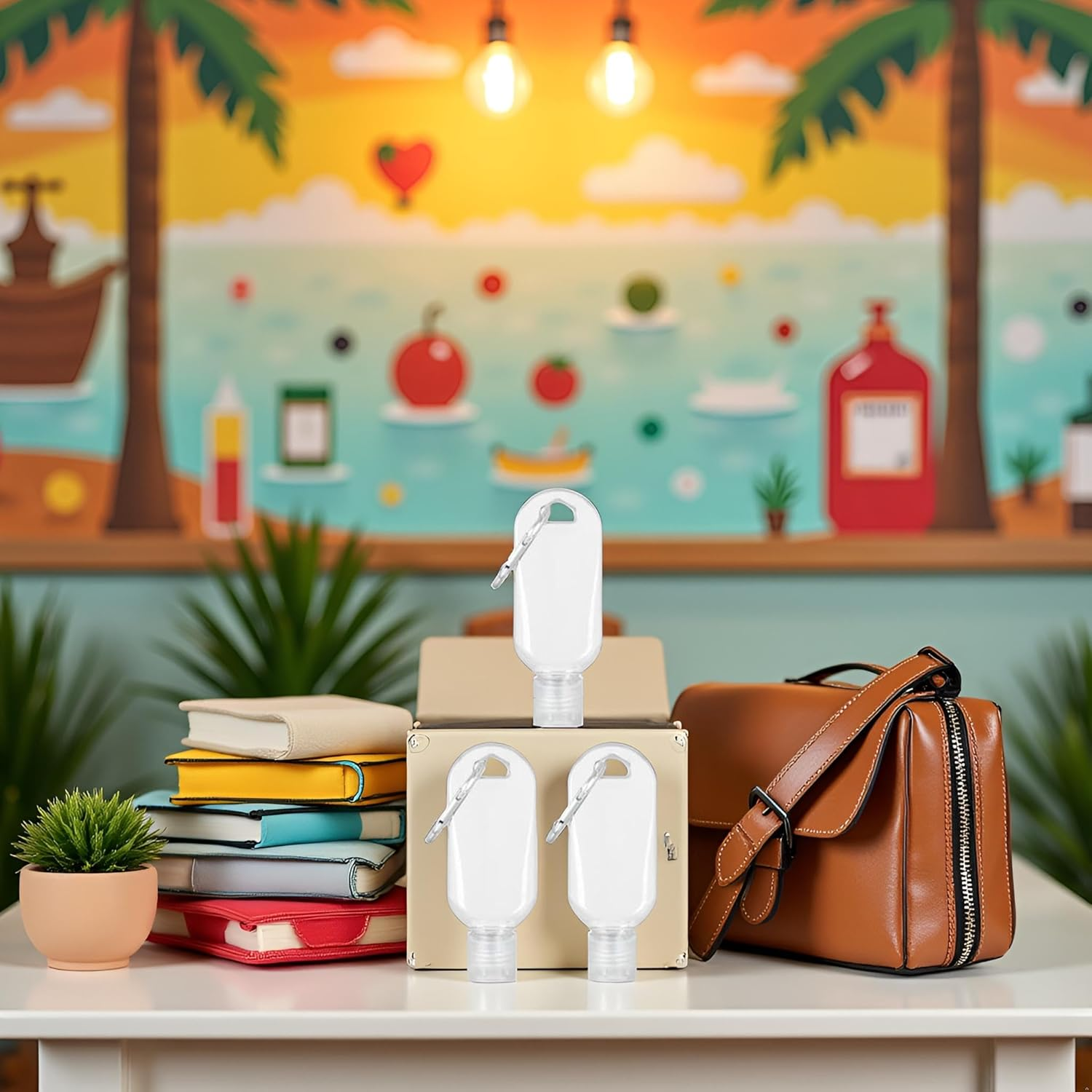 Bwexxt 3Pcs Portable Hot Sauce Keychain Bottles - Mini Ketchup Containers for On-The-Go - Refillable Travel Size Hot Sauce Keychain, Gravies and Marinades, Condiment Squeeze Bottles (2Oz/50Ml) image number 2