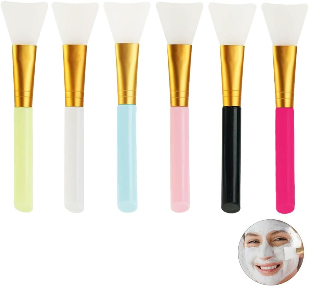 Pack of 6 Mask Brush, Face Mask Applicator, Silicone Face Mask Brush, Brush for Masks, for Face Mud, Clay Mask, DIY Modelling Mask, Body Lotion image number 1