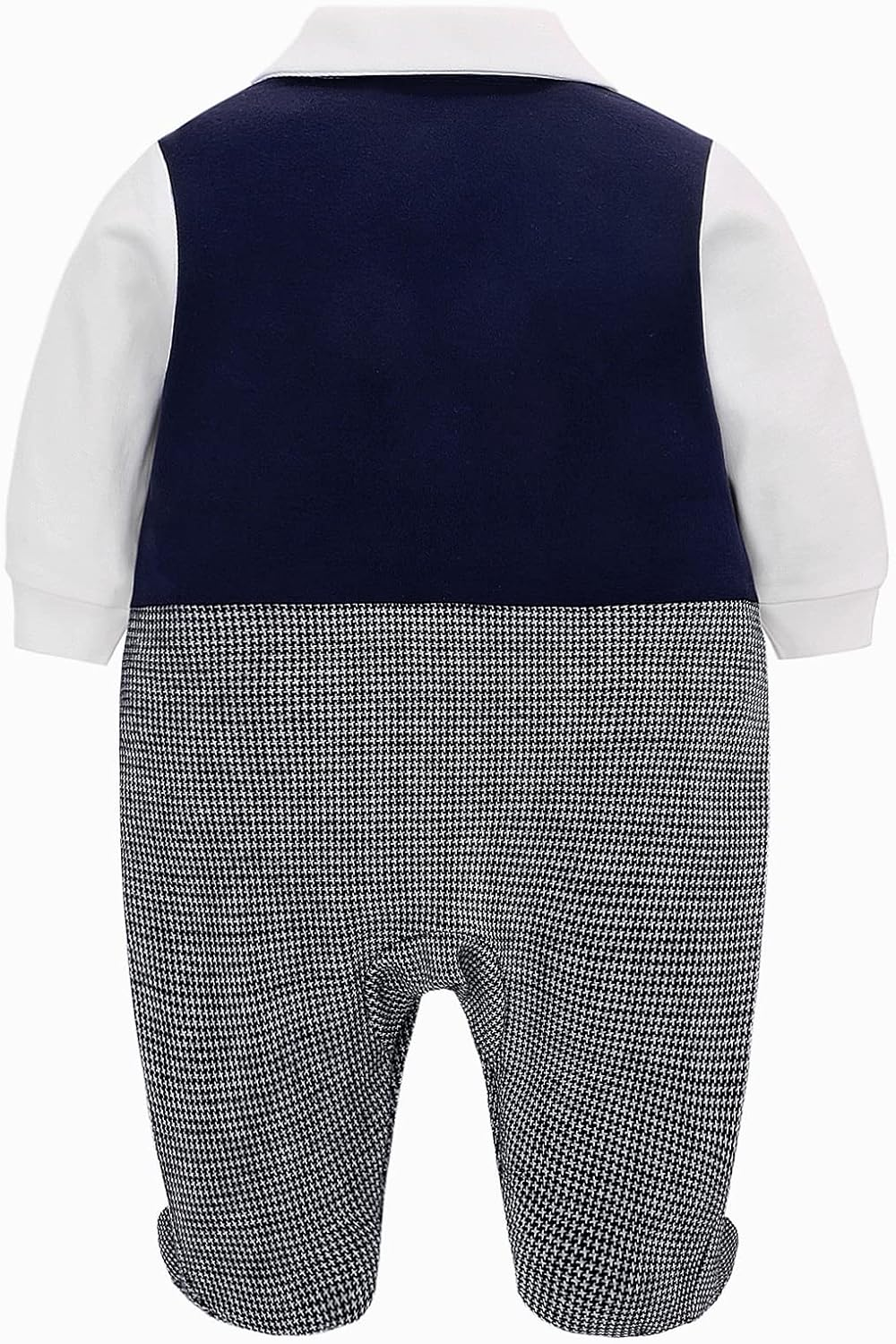 Famuka 0-12 Months Baby Boy Footed Suit One Piece Gentleman Romper image number 5